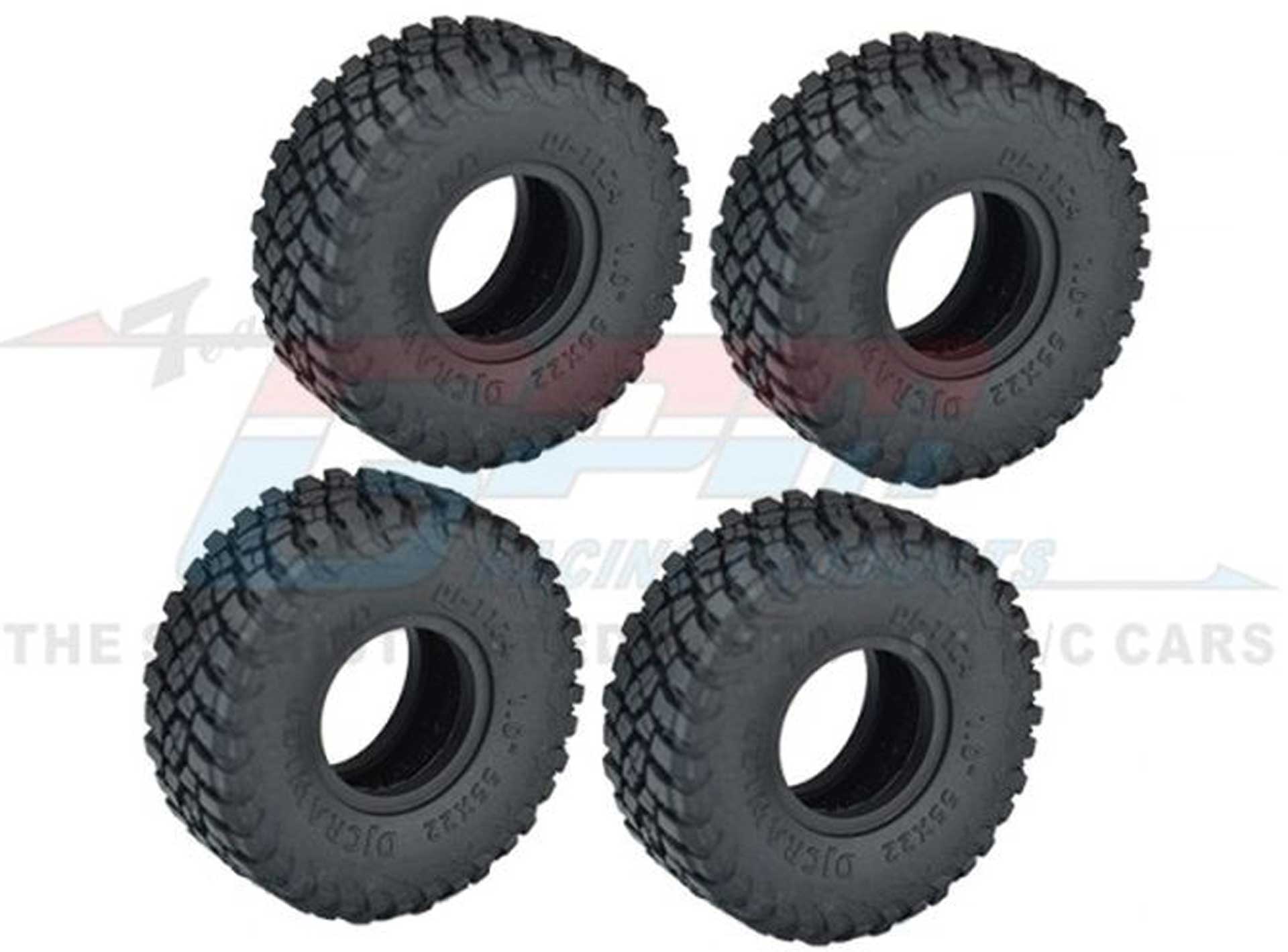 GPM High-Grip tires 1.0 with inserts 55x22mm TRX-4M, SCX24