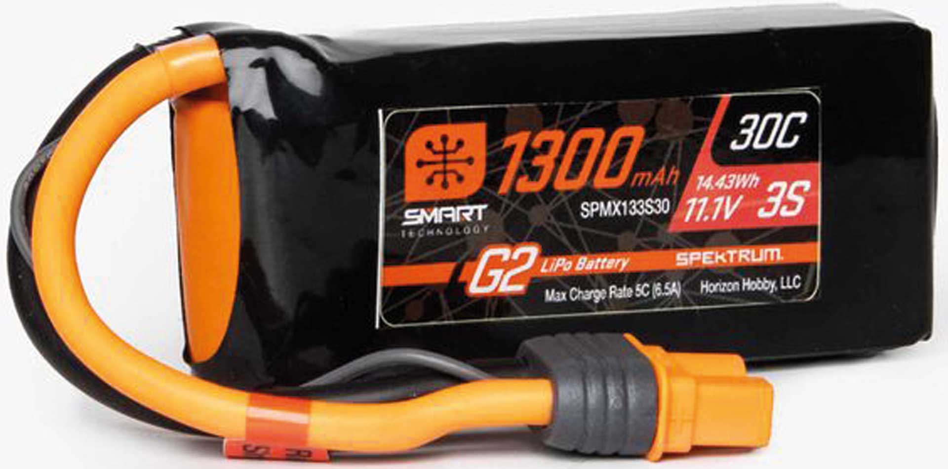 SPEKTRUM 1300mAh 3S 11.1V Smart G2 LiPo 30C; IC3