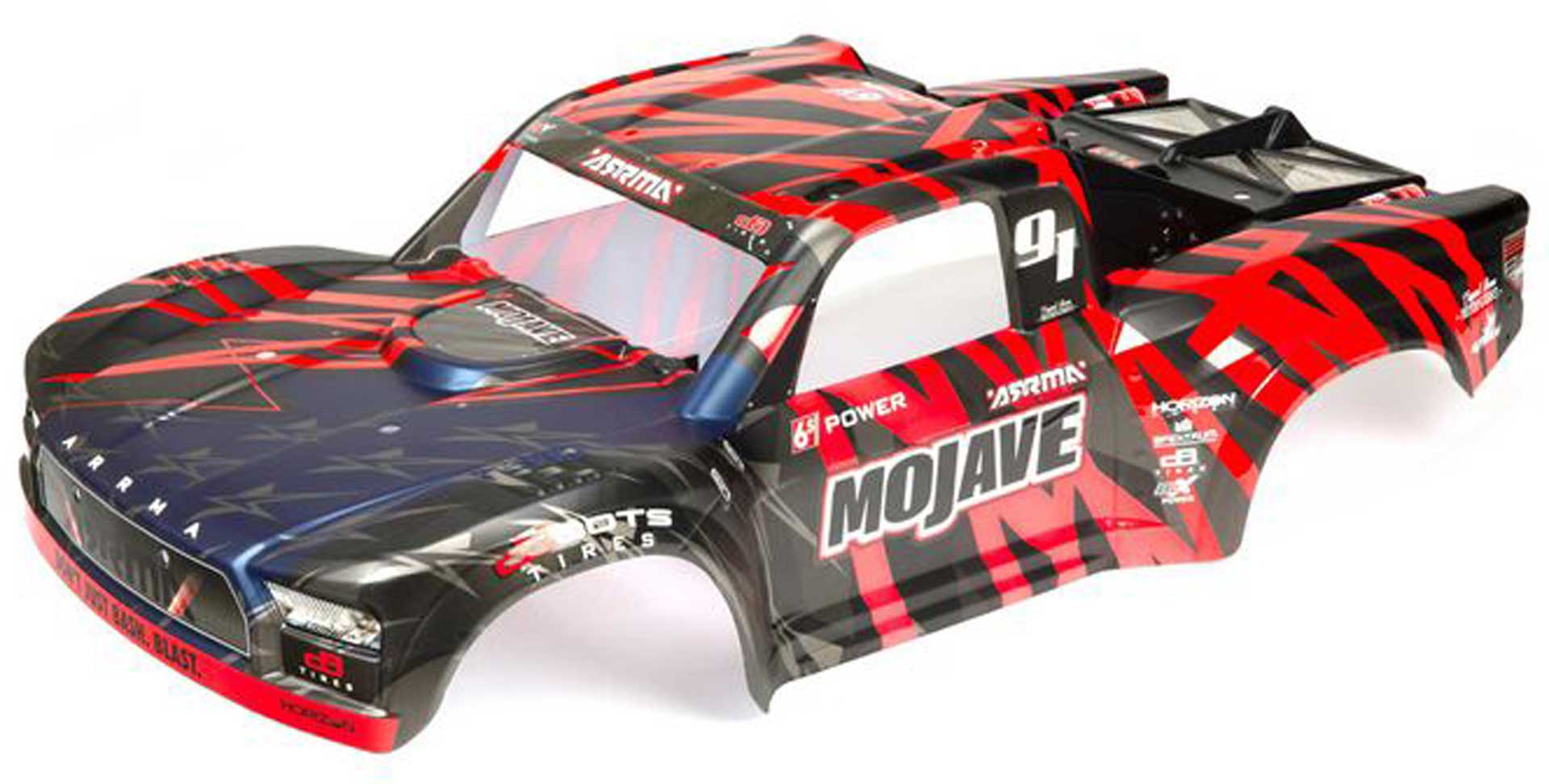 ARRMA MOJAVE 6S BLX Finished Body (Black/Red)