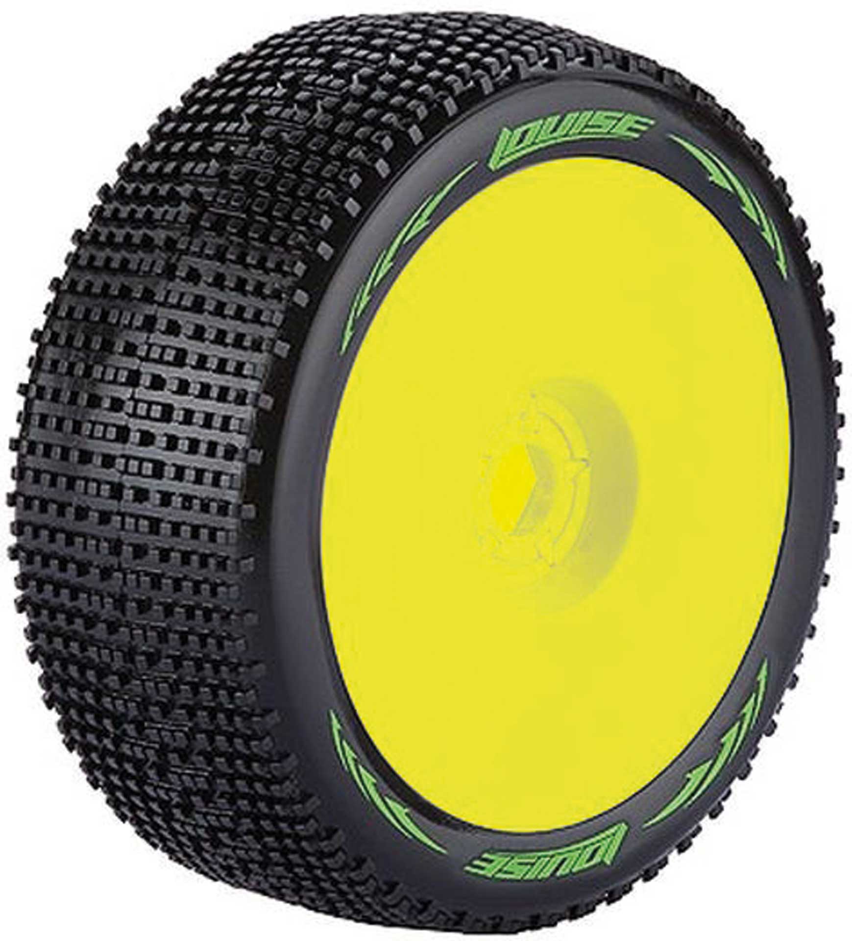 LOUISE B-Groove 1/8 Reifen supersoft auf Felge gelb 17mm (2)