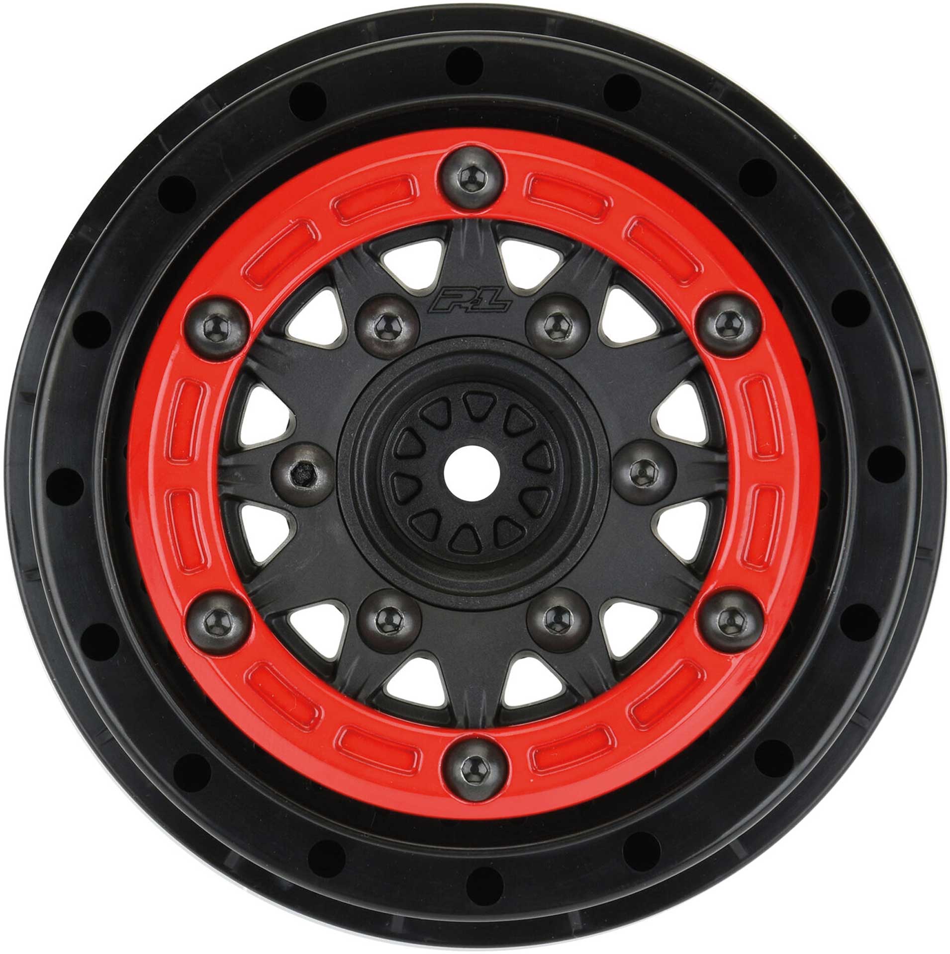 PROLINE RAID BEAD-LOC 6X30 SC RIMS (2) RED/BLACK 2,2 3.0 12&14MM HEX FOR SLASH, PROTRAC & SENTON 4X4