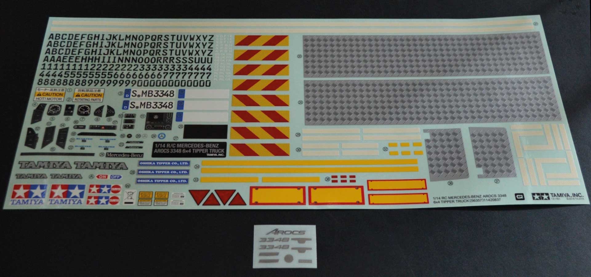 TAMIYA Autocollant MB Arocs Benne arrière 56357