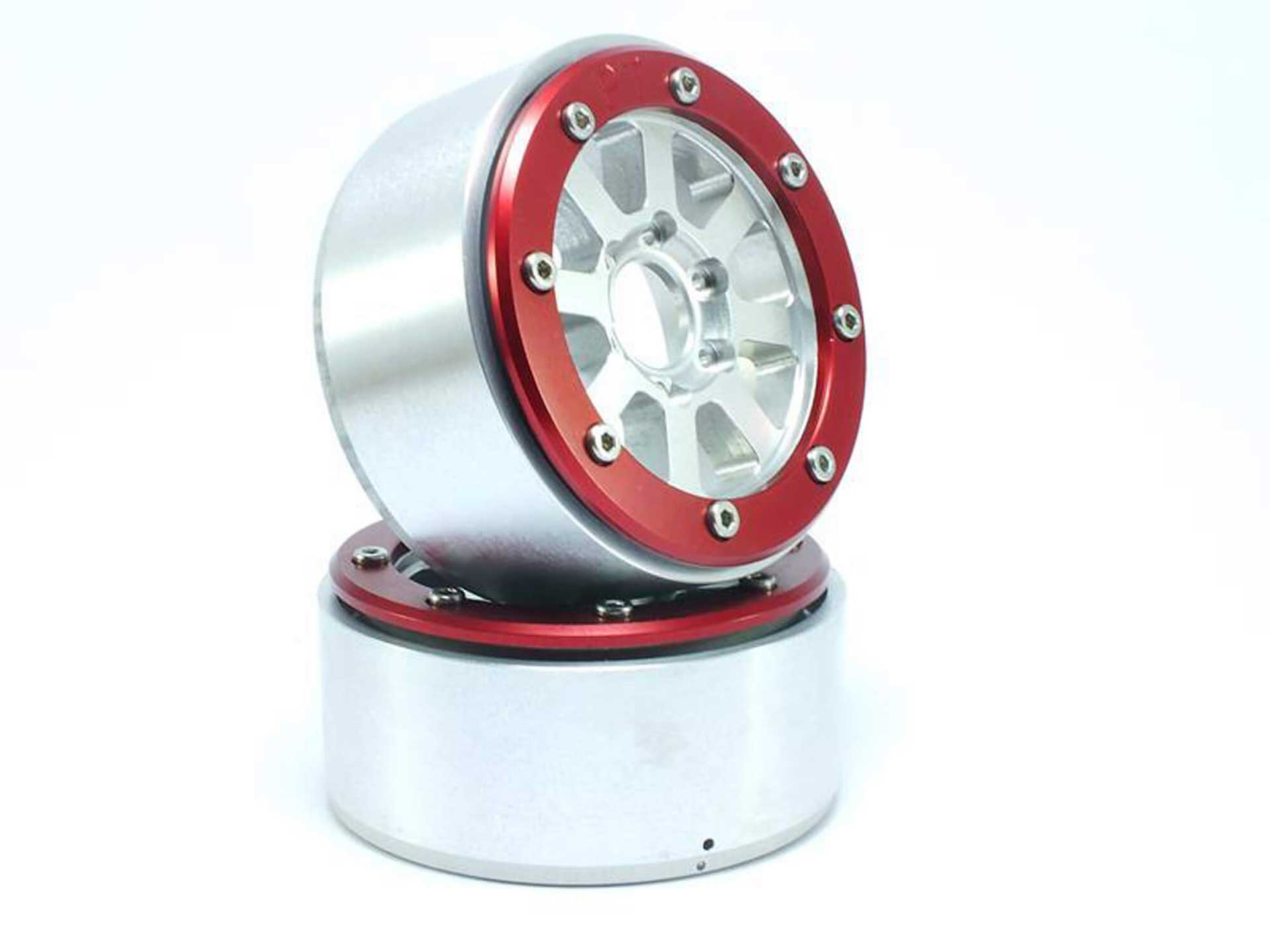 METSAFIL Beadlock Wheels HAMMER silber/rot 1.9 (2 St.) ohne Radnabe