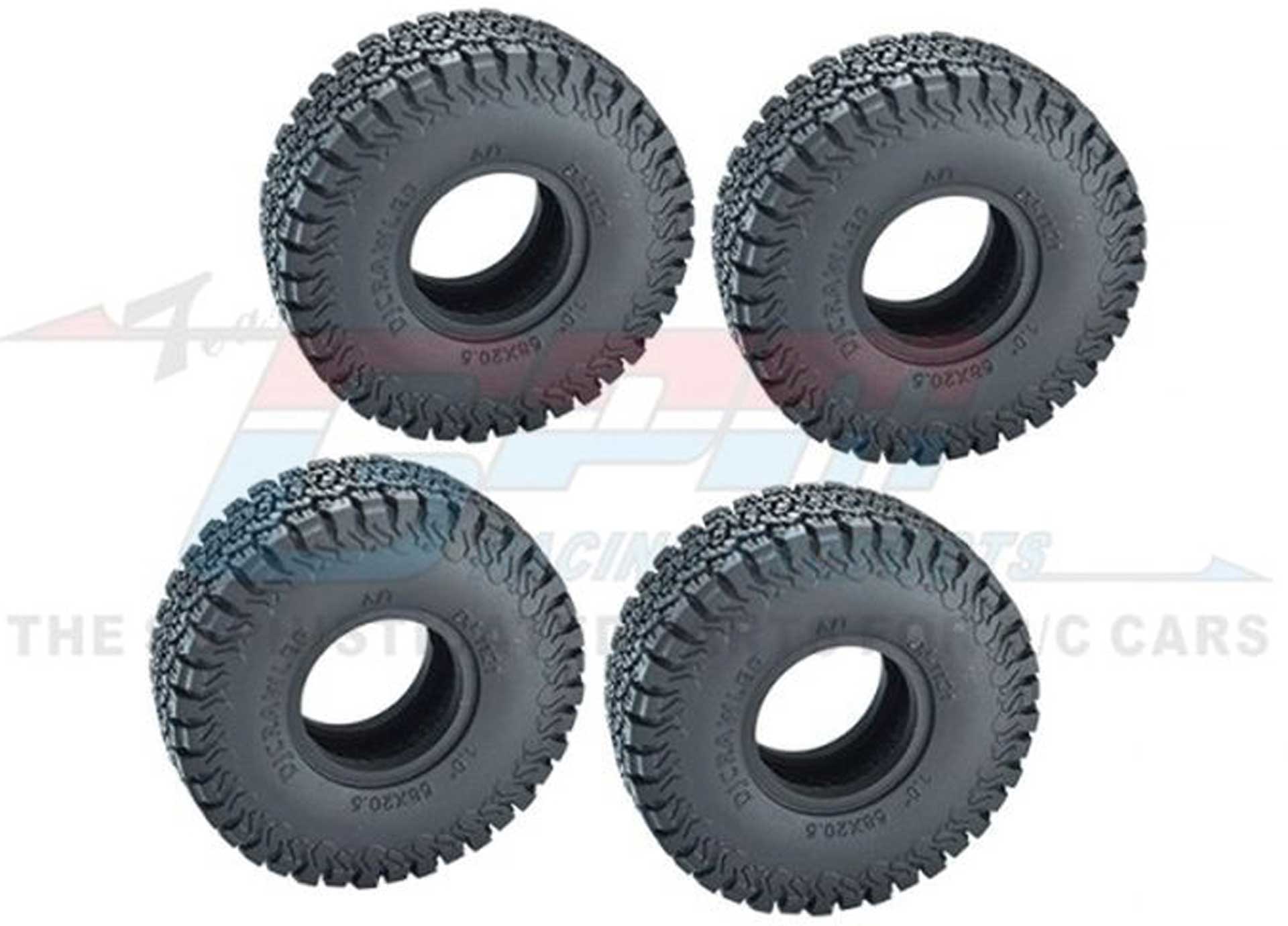 GPM High-Grip tires 1.0 with inserts 53x20,5mm TRX-4M, SCX24