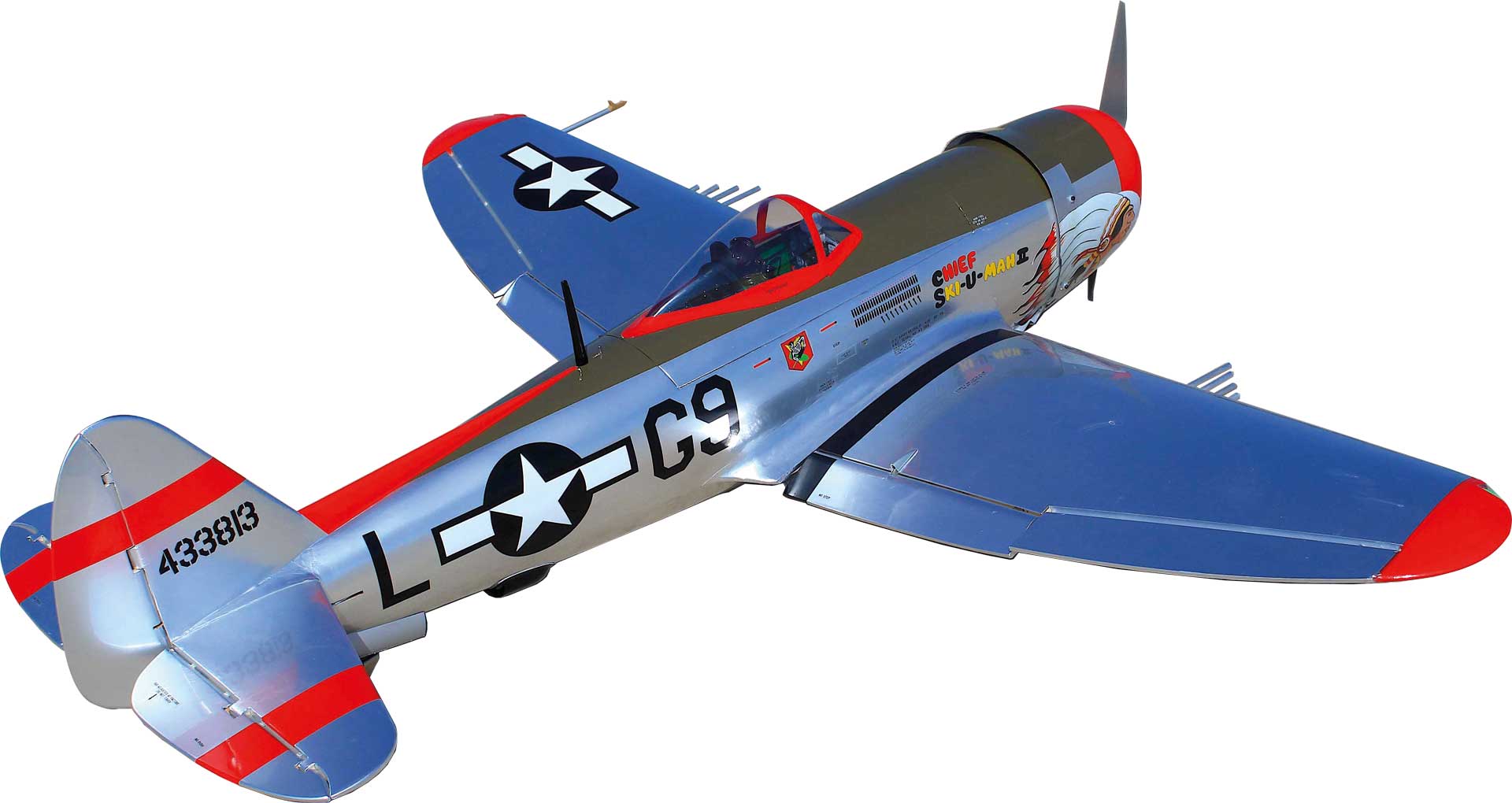 Seagull Models ( SG-Models ) P-47 Thunderbolt "Chief Ski-U-Mah II"70" ARF Bubble Top 35cc MIT Einziehfahrwerk