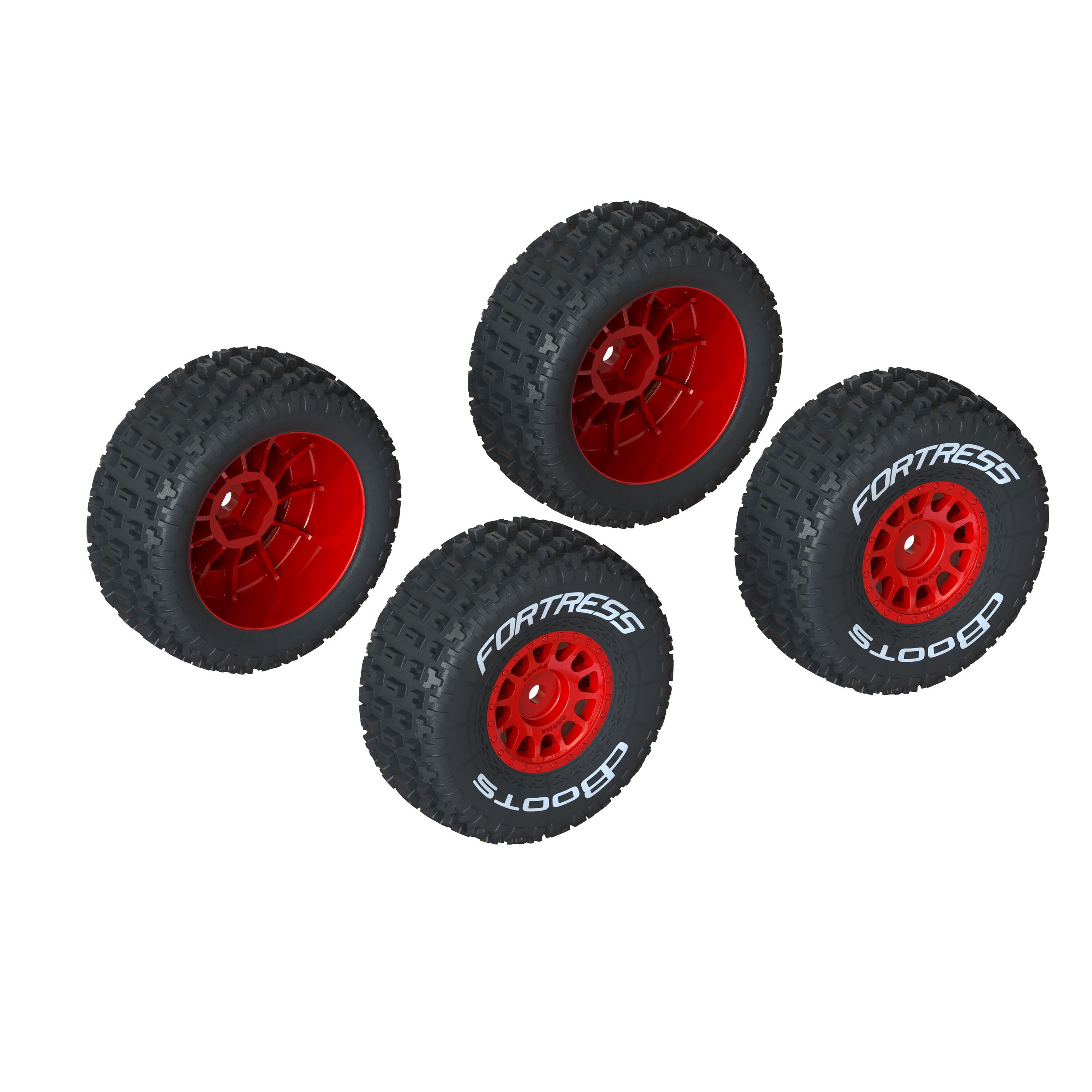 ARRMA dBoots 'FORTRESS' Jeu de pneus collés, rouge (2) paires)