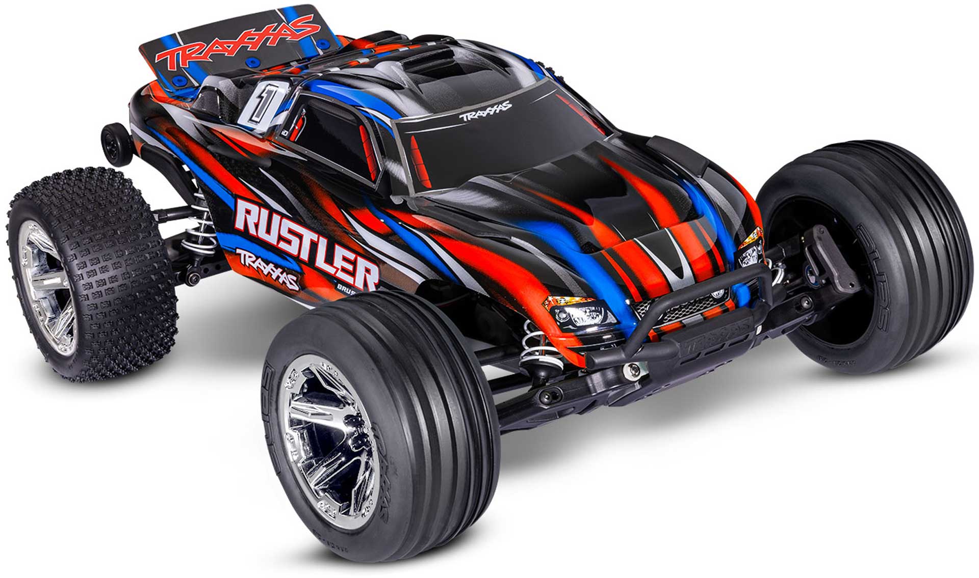 TRAXXAS RUSTLER 1/10 2WD HD BL-2S BRUSHLESS STADIUM-TRUCK ROT RTR