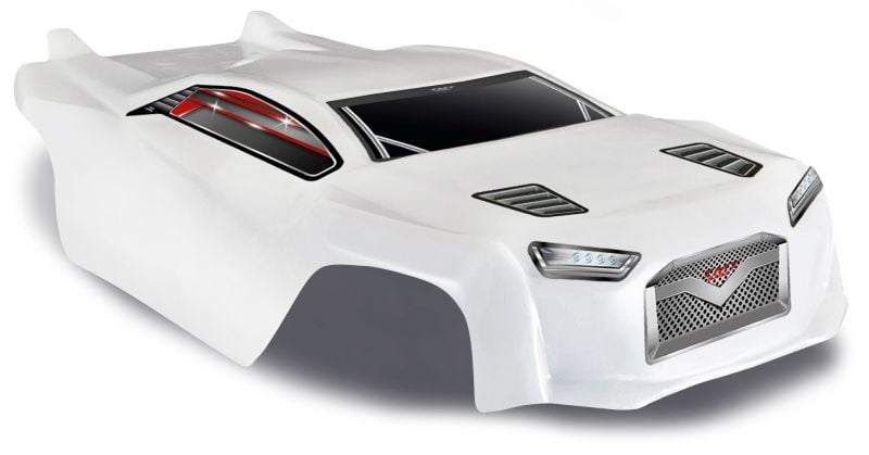 TMT CARROSSERIE UNBREAKABLE (BLANC) PLASTIQUE) Y COMPRIS AUTOCOLLANT POUR ARRMA TALION