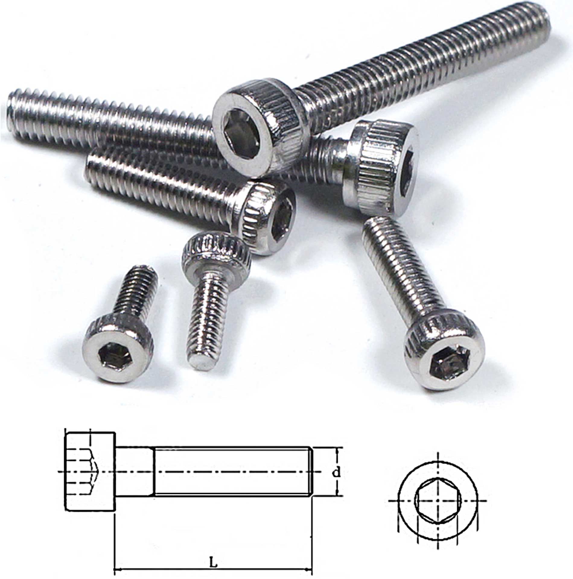 Robbe Modellsport Vis à tête cylindrique à six pans creux M2x8mm 30pcs. acier inoxydable