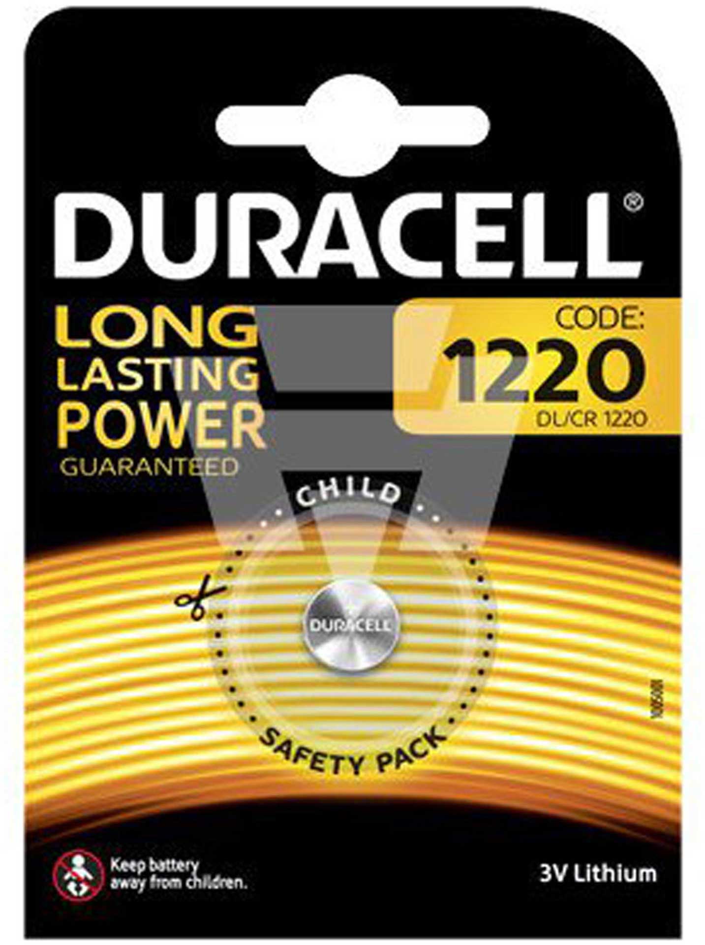 DURACELL LITHIUM BUTTON CELL BATTERY CR1220 EP 3 V 1PCS 35MAH LITHIUM
