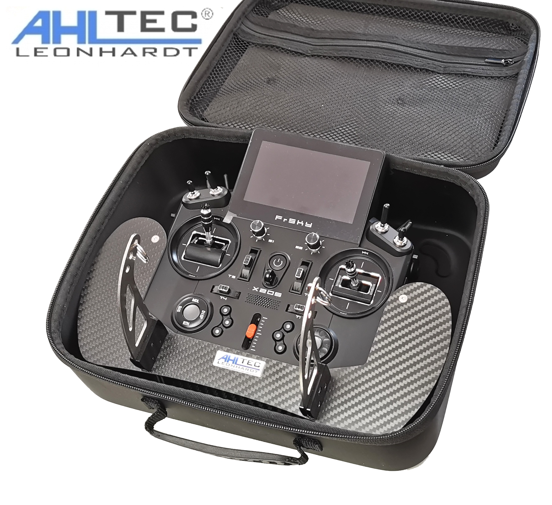 AHLTEC Pupitre émetteur « Softcase » FrSky Tandem X20 & X20 S & RS & X20 Pro en carbone