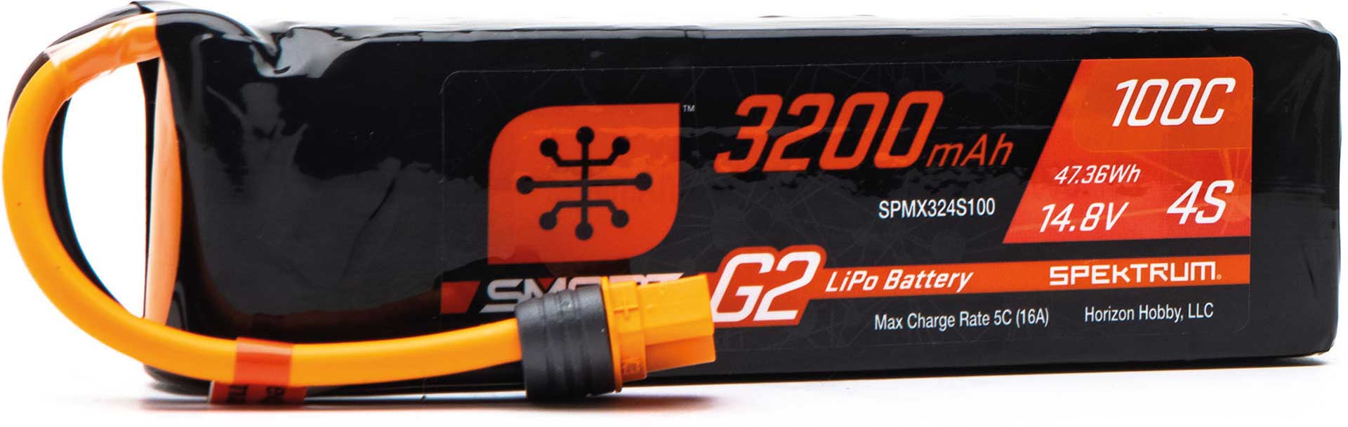 SPEKTRUM 14.8V 3200mAh 4S 100C Smart G2 LiPo Battery: IC3