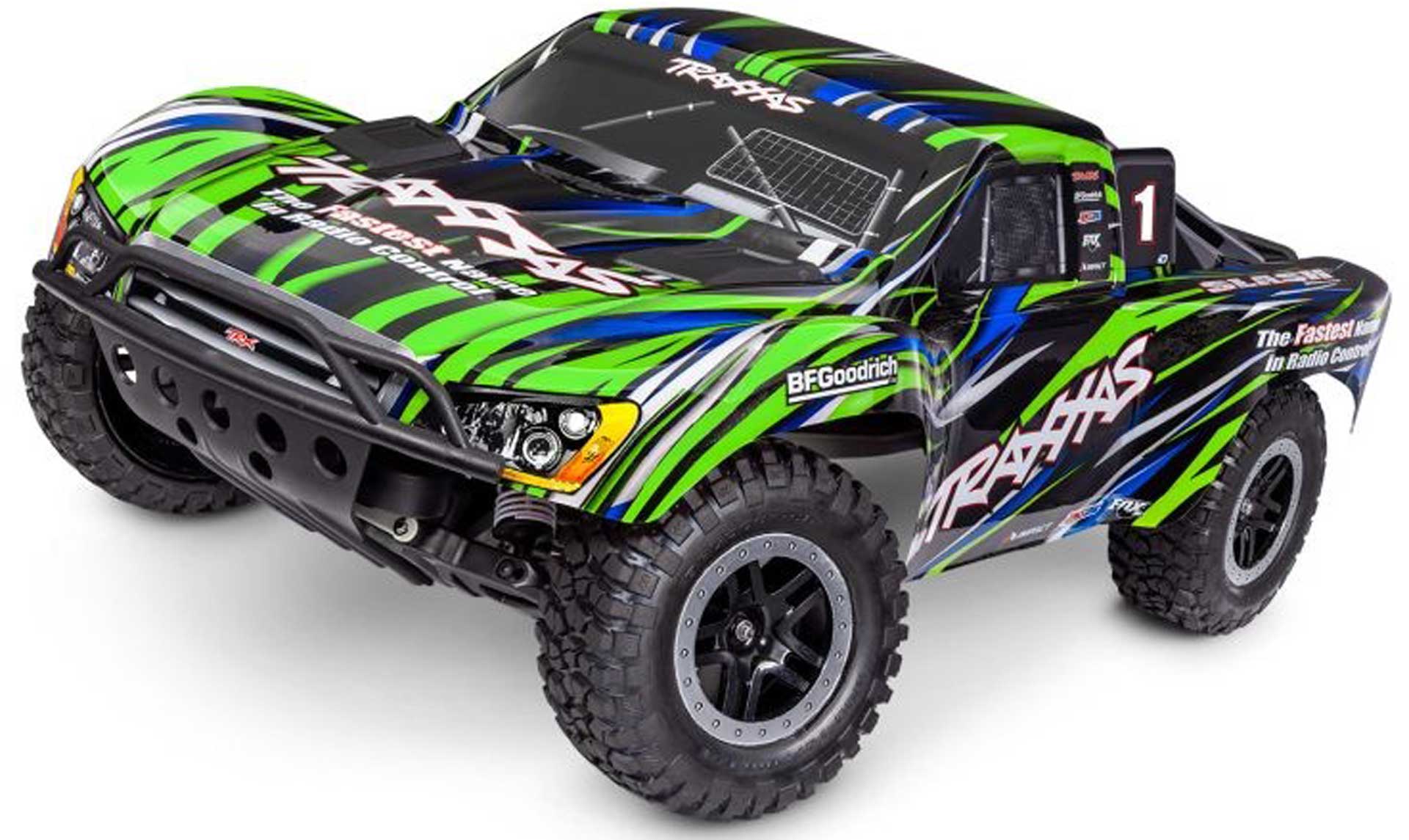 TRAXXAS Slash 1/10 2WD Short-Course-Truck grün RTR BL-2S Brushless, HD, ohne Akku/Lader mit Clipless