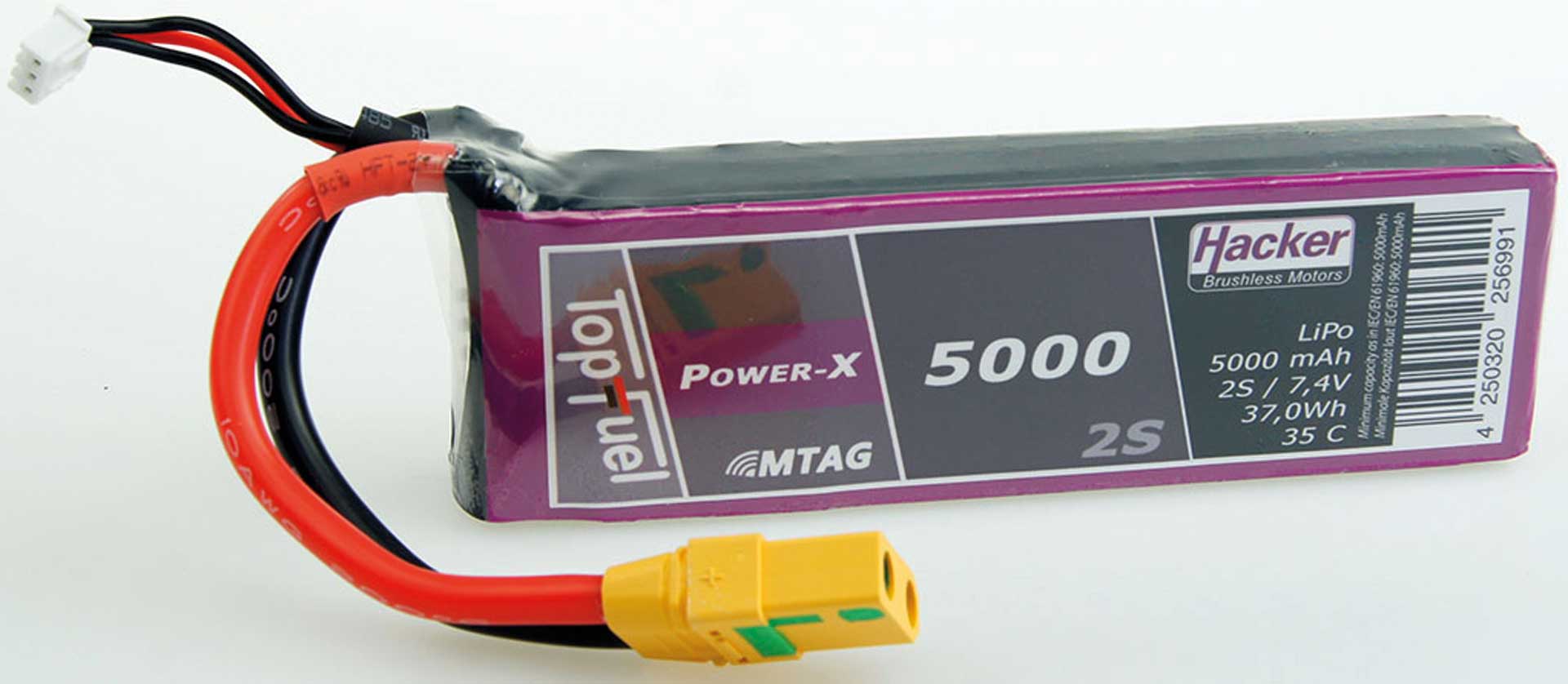 HACKER Topfuel LiPo 35C Power-X 5000mAh 2S 7,4V MTAG XT-90-S