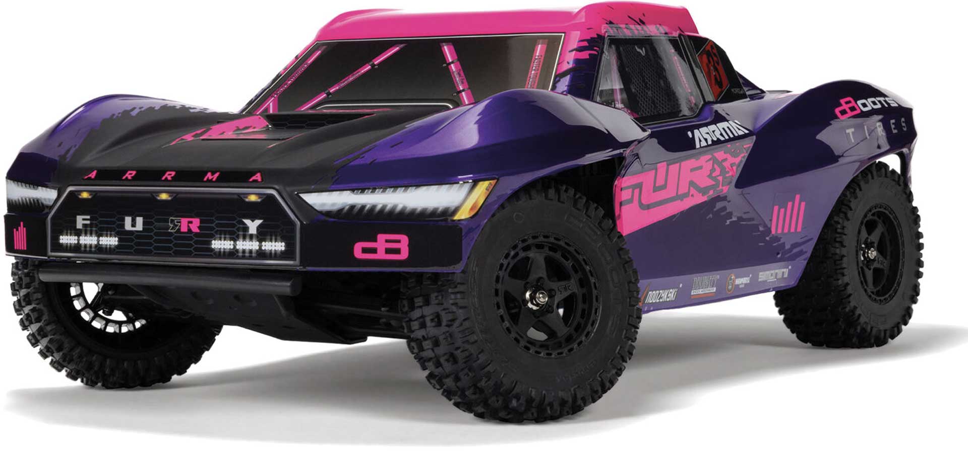 ARRMA FURY 223S BLX Brushless 1/10 2WD Short Course Truck RTR avec DSC, violet