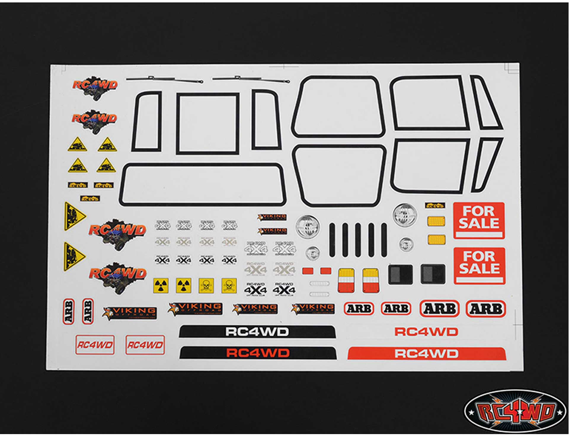 RC4WD GENERIC SCALE BODY DECAL SHEET (VER 2)