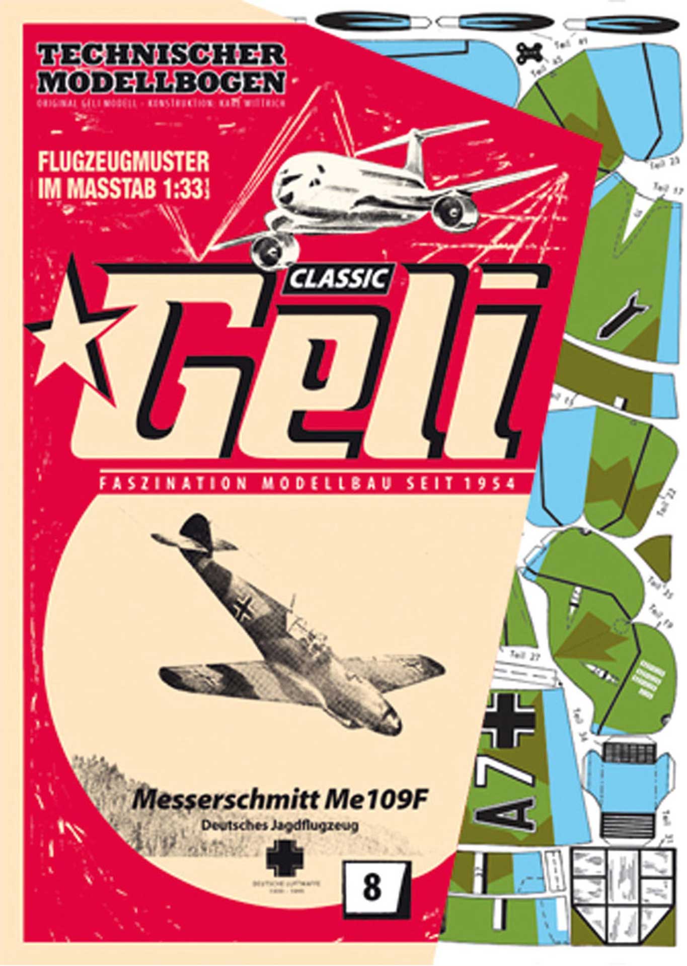 GELI MESSERSCHMITT ME-109 CARDBOARD MODEL