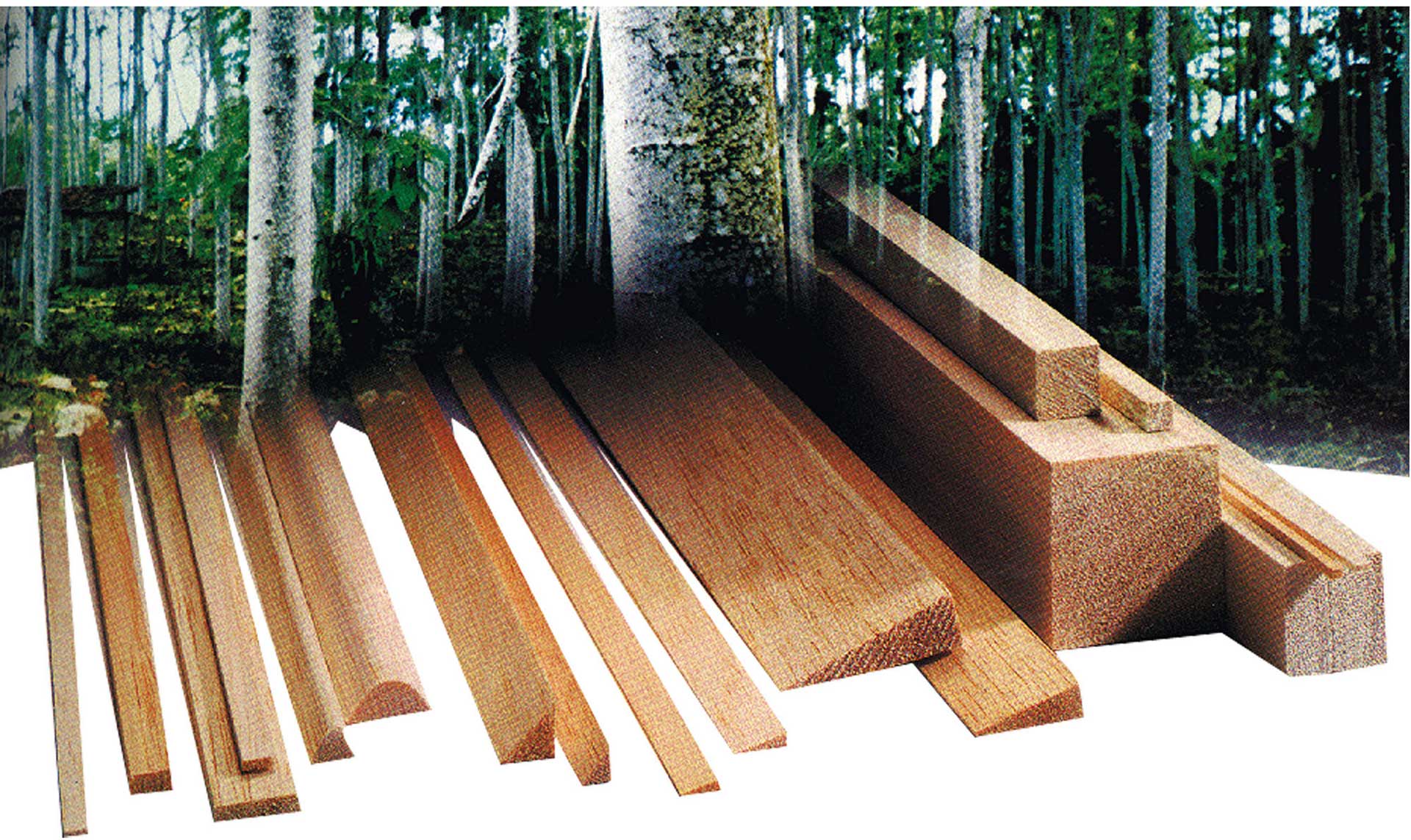 MODELLBAU LINDINGER pine square molding 2x7x1000mm