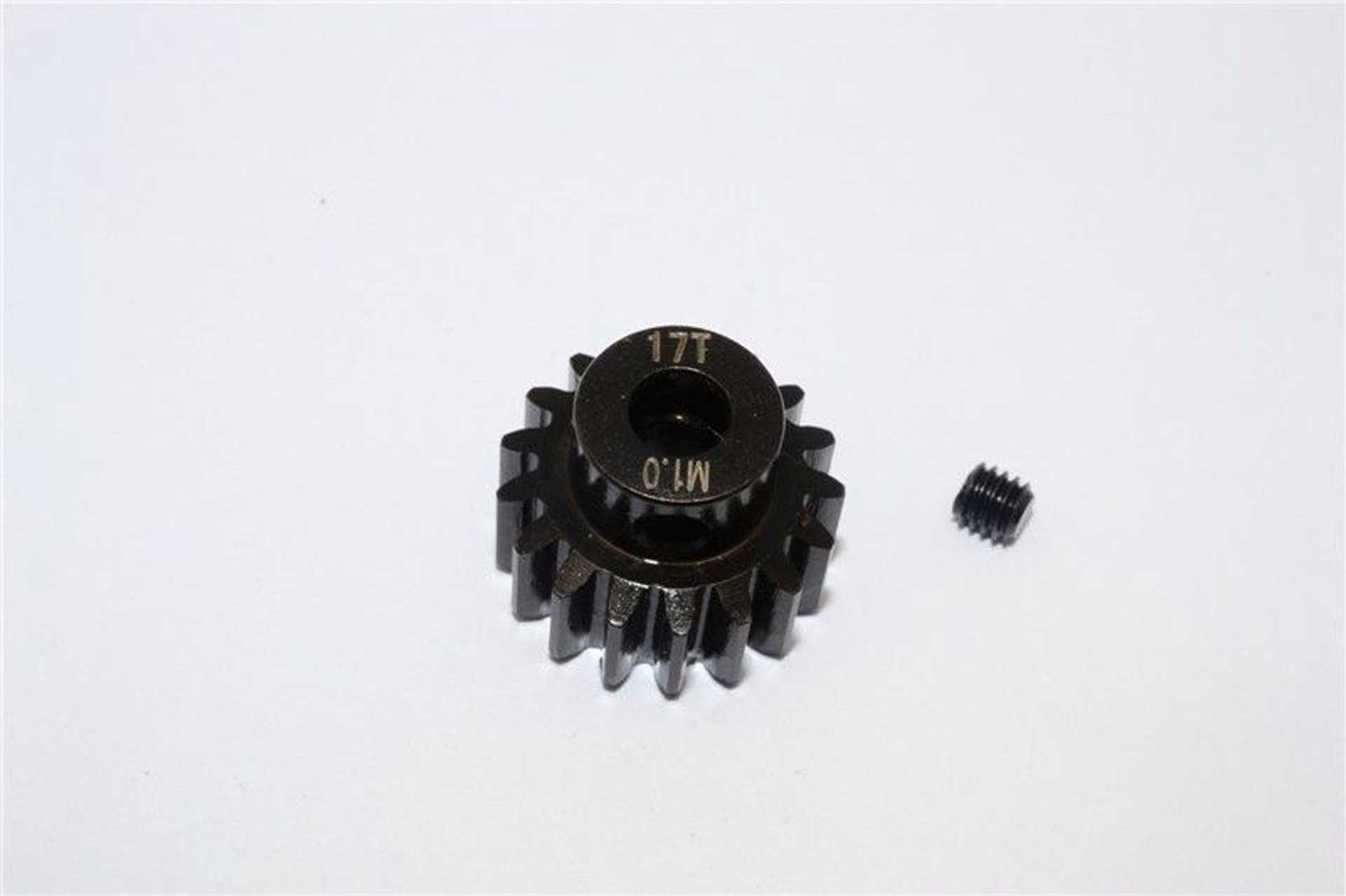 GPM Pignon moteur 17 dents / module 1 / 5mm Alésage / acier noir pour TRX X-MAXX