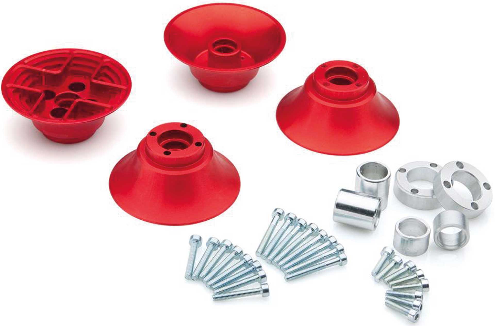 TOPMODEL ALU TUNING Felgen für Airtop Balloon Räder 140mm - 200mm, für Kugellager Ø12mm,1 Paar Rot