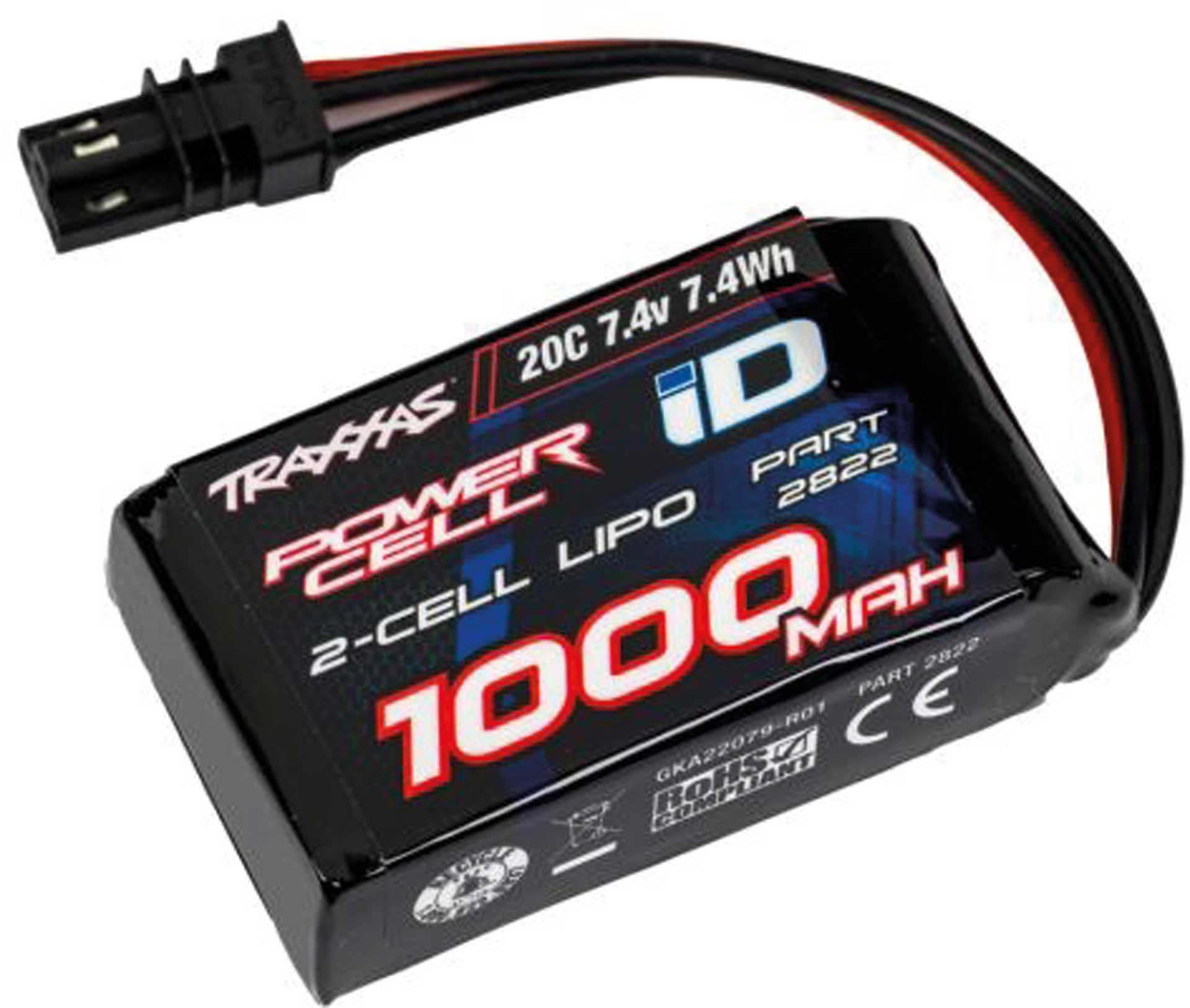 TRAXXAS LiPo Power Cell 1000mAh 7,4V 2s 20C mit iD-Stecker (für 1/18 TRX-4M)