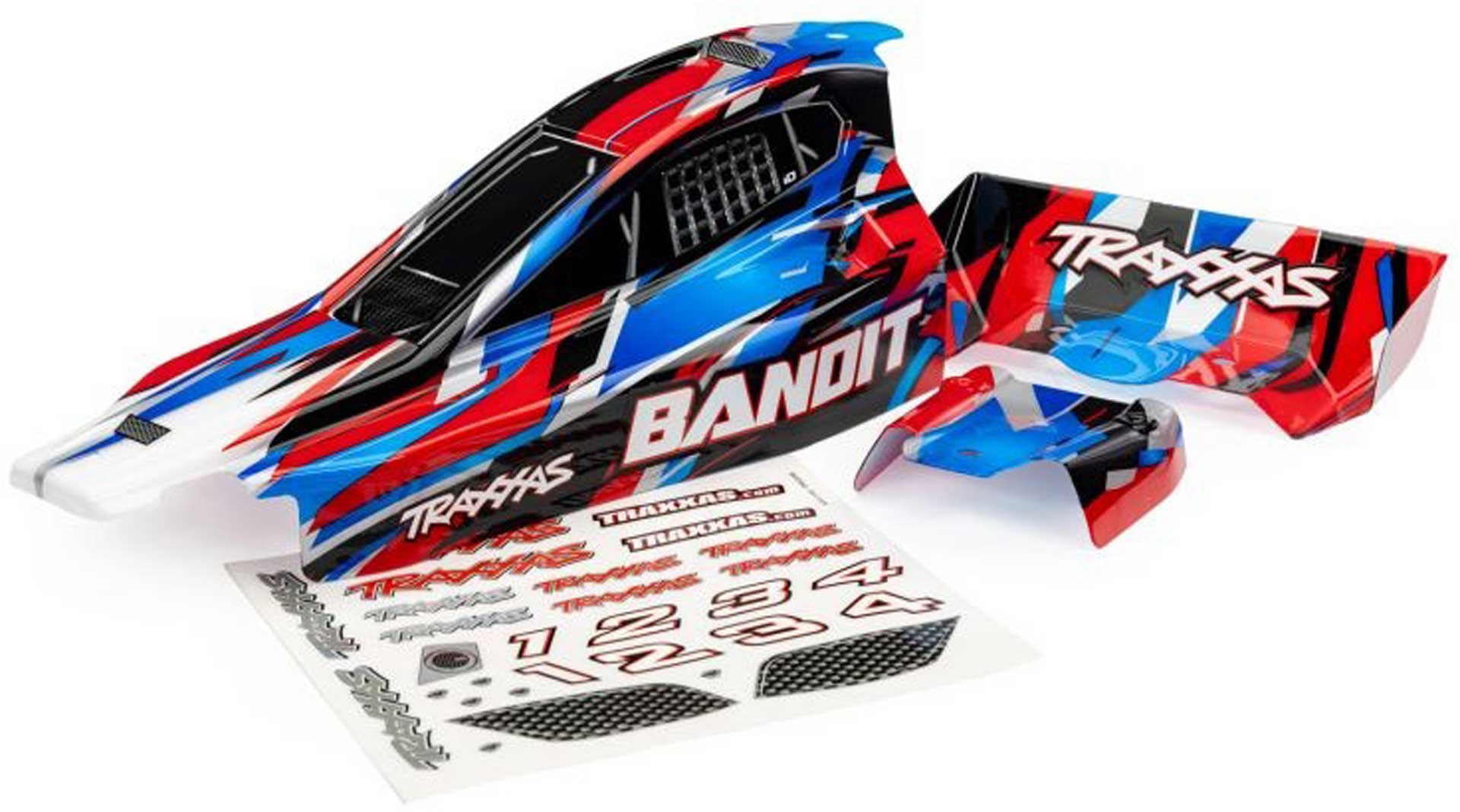 TRAXXAS Karosserie Bandit rot mit Aufkleber