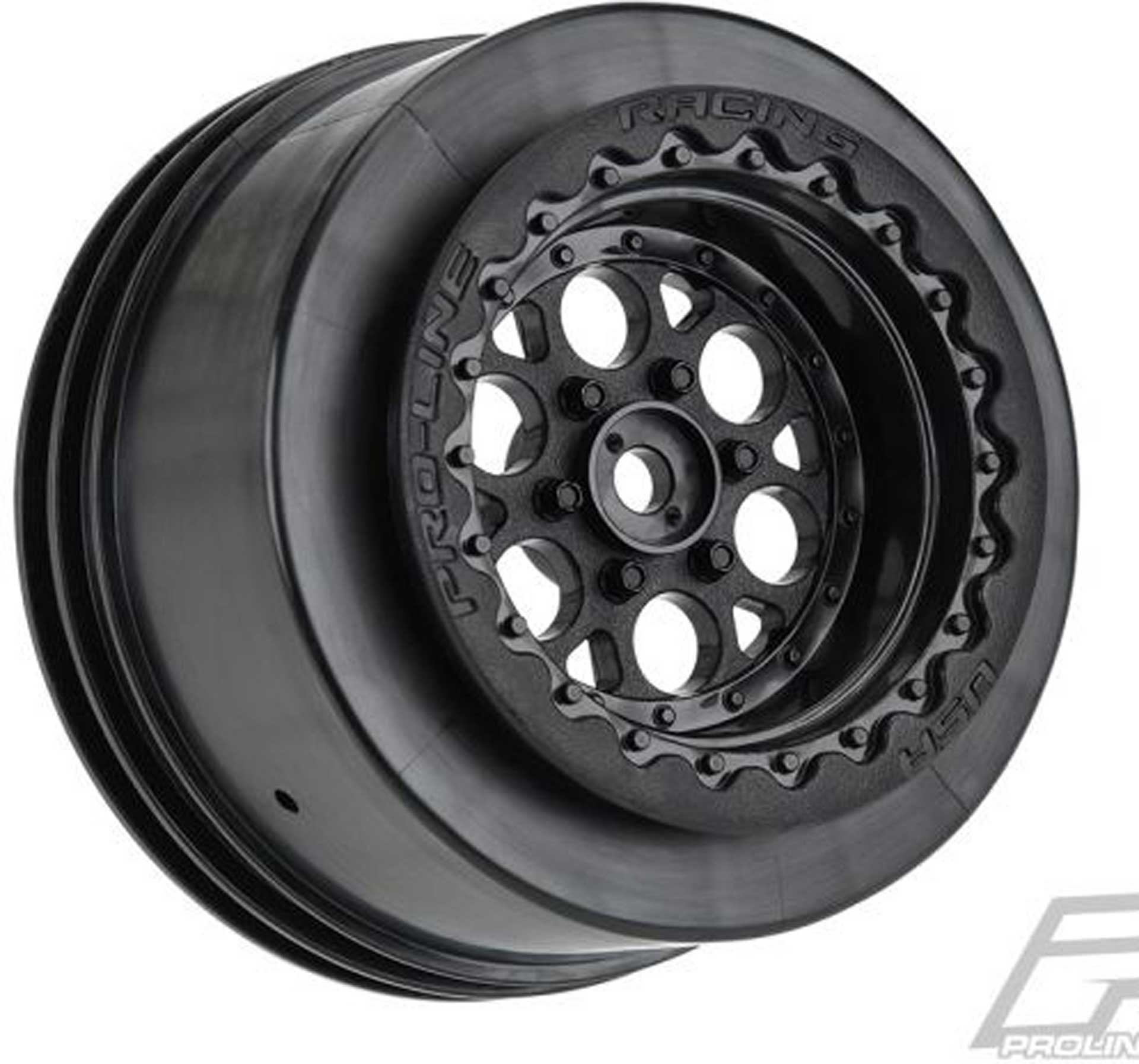 PROLINE SHOWTIME+ WIDE SC / STANDARD FELGE BLACK SC 2.2/3.0 REAR FOR LOSI 22S DRAG, TRX SLASH & AE DR10