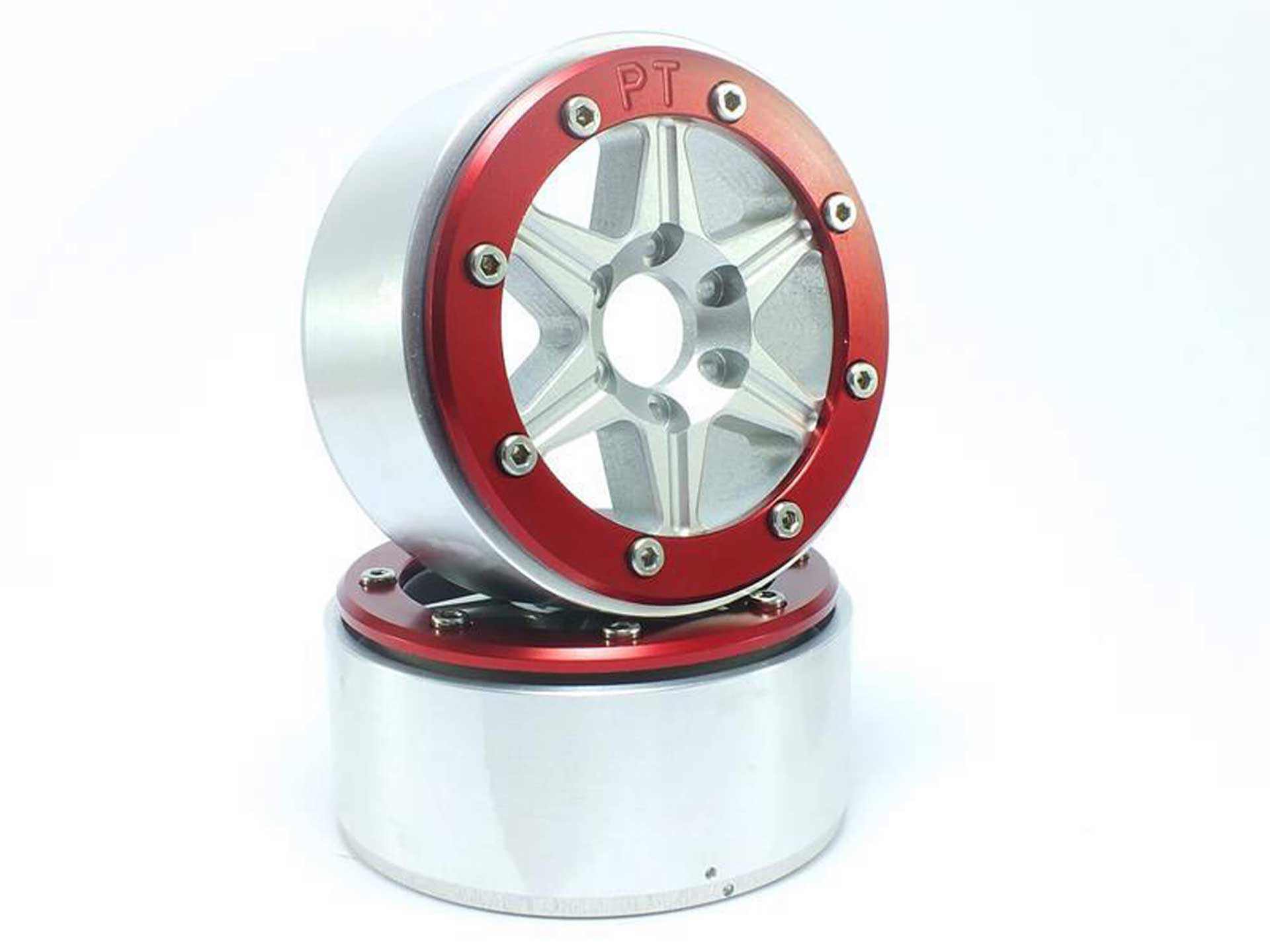 METSAFIL Beadlock Wheels SIXSTAR silber/rot 1.9 (2 St.) ohne Radnabe