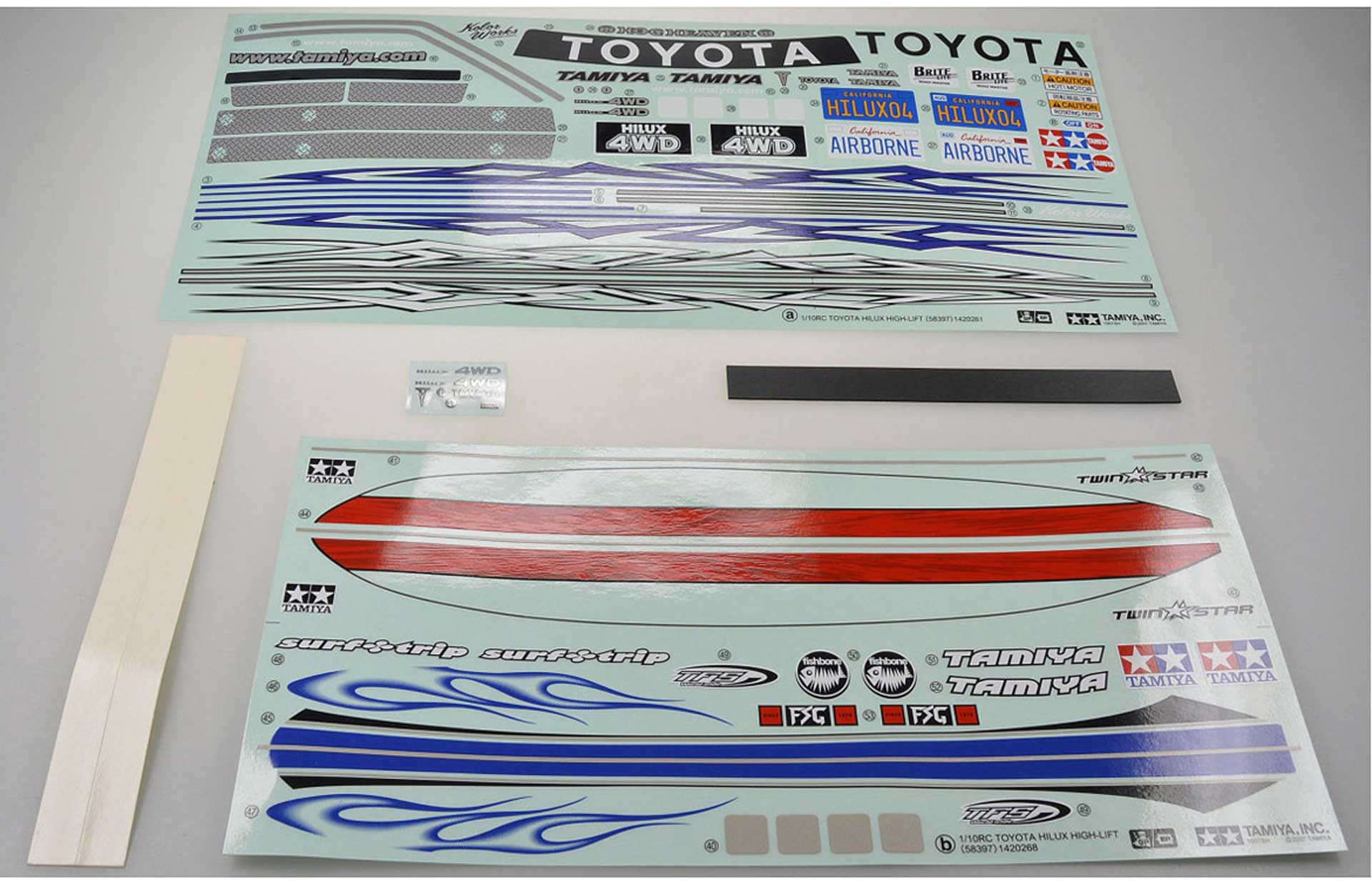 TAMIYA Aufkleber Toyota Hilux/Surfbrett 58397