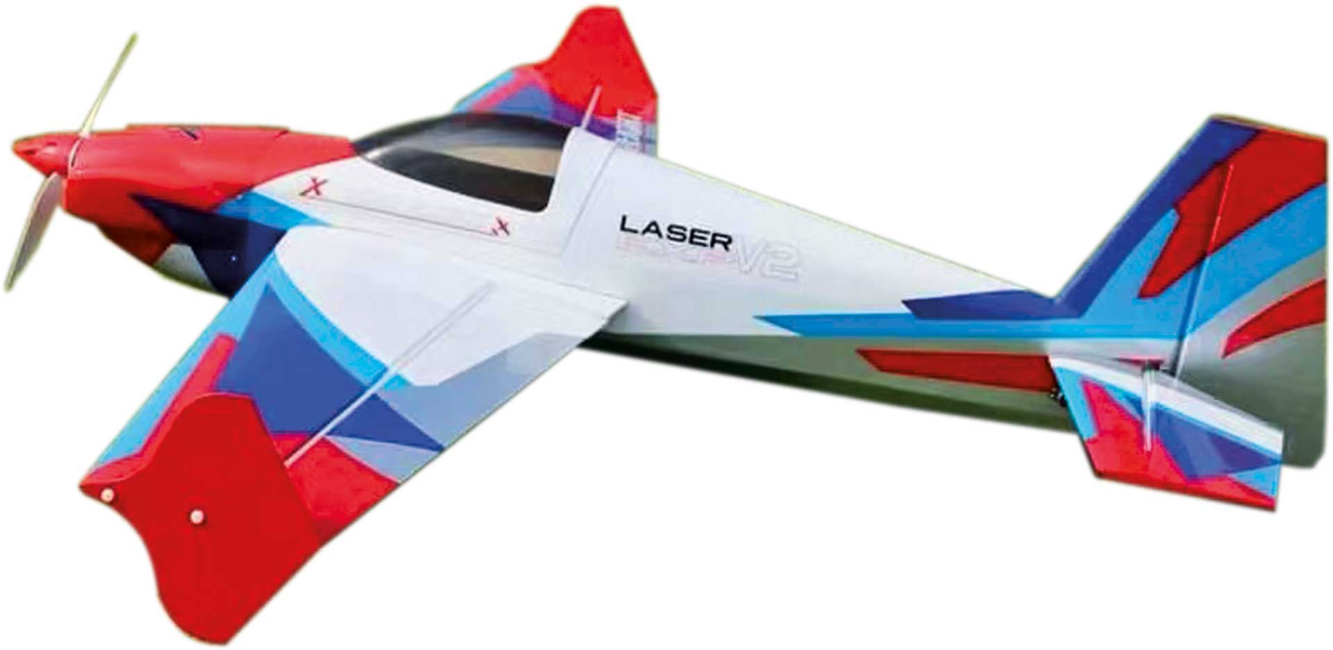 EXTREMEFLIGHT-RC LASER 104" V2 Plus blau/weiss/rot ARF