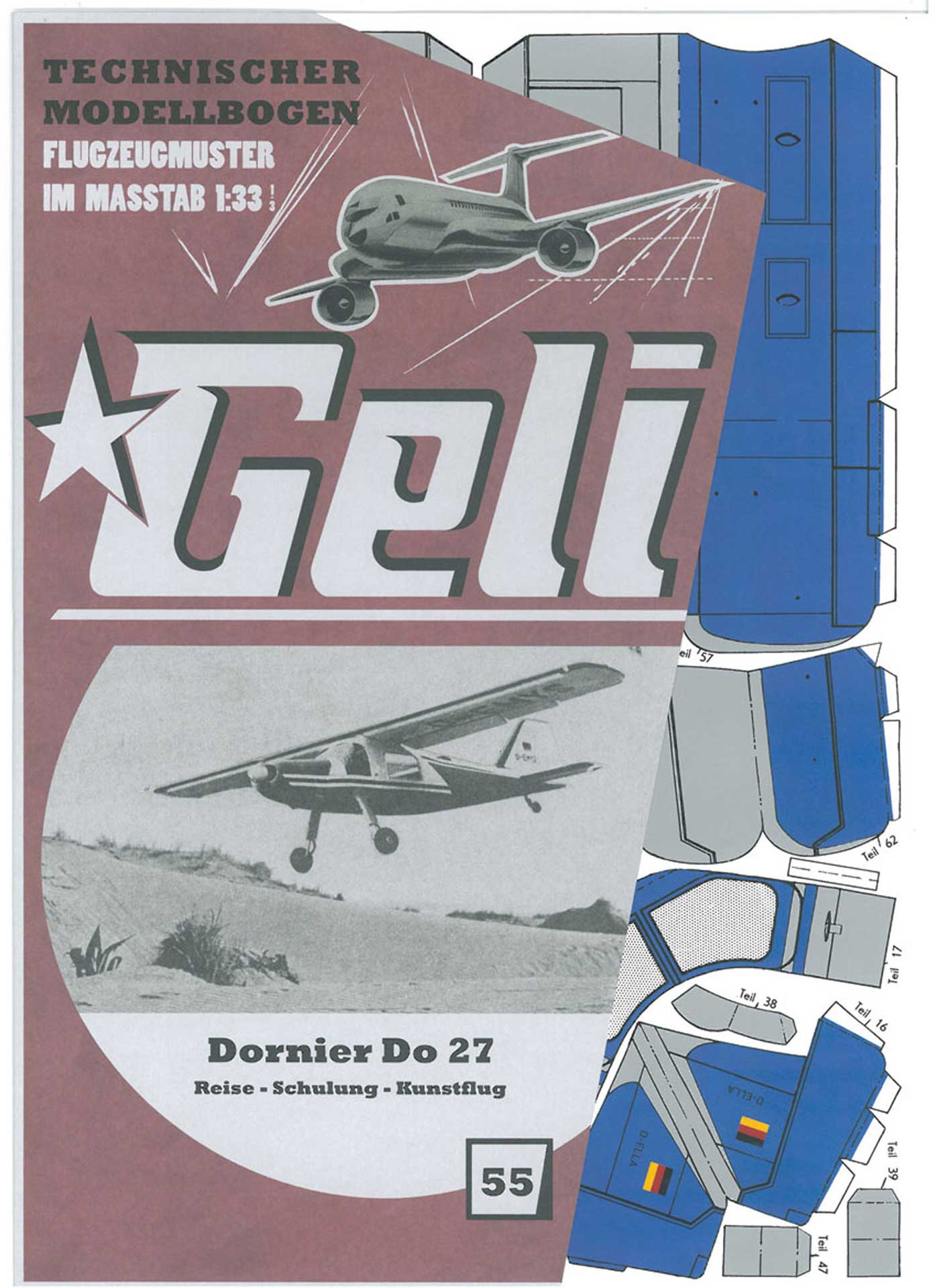 GELI DORNIER DO-27 CARDBOARD MODEL