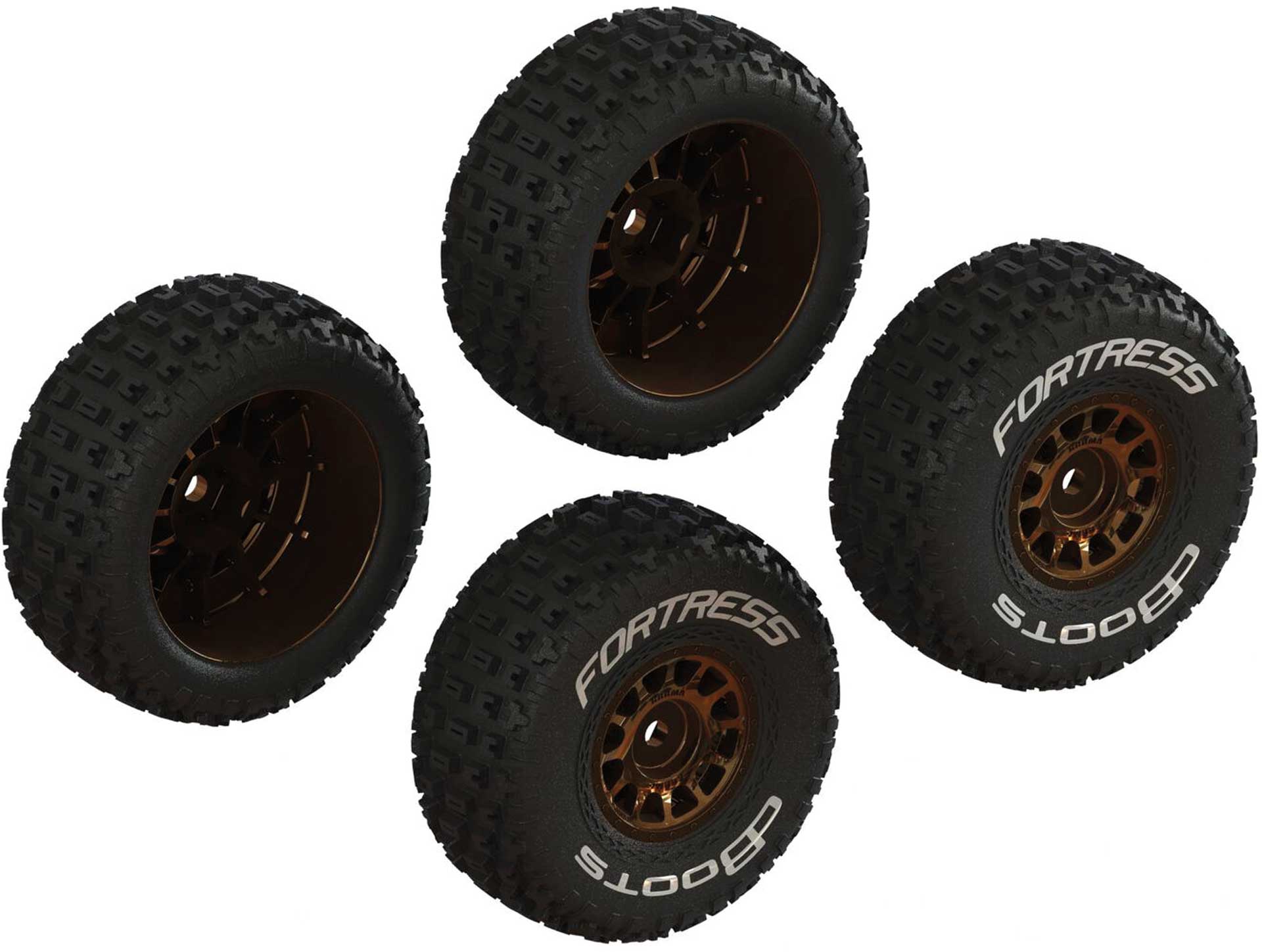 ARRMA dBoots 'FORTRESS' Glued Tire Set, Bronze (2 Pairs)