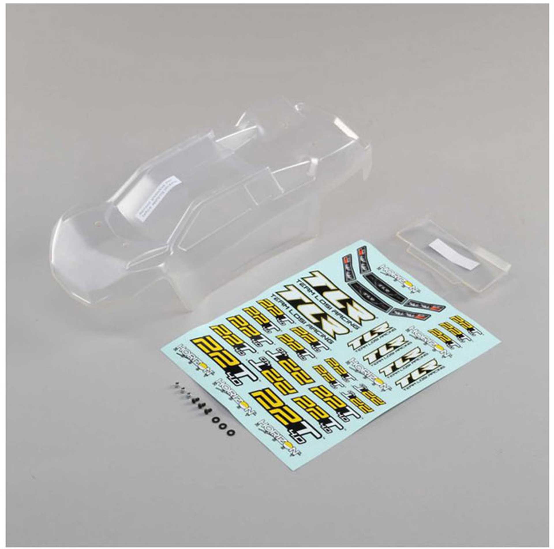 LOSI Body Set, Clear, w/Stickers: 22T 4.0