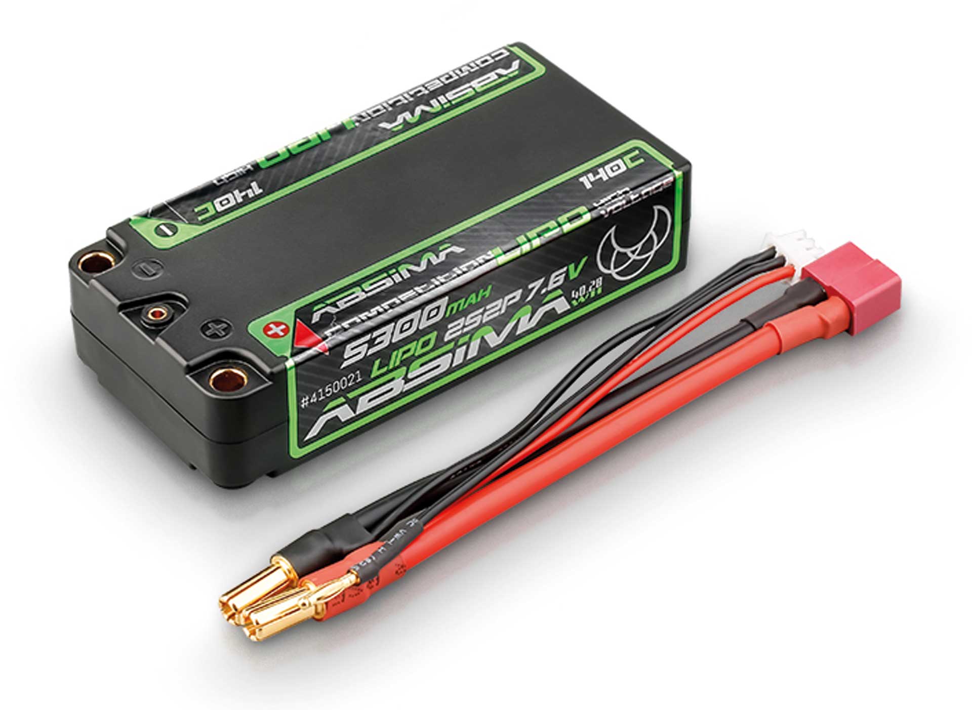 ABSIMA Competition Shorty LiPo 5300mah 7,6V 140C 2S2P HC 5mm