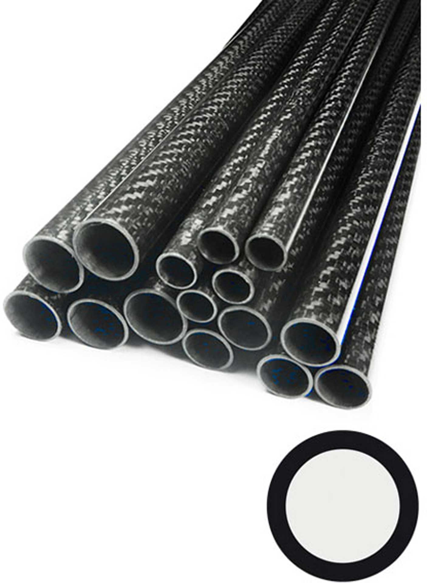 R&G CARBON FIBER TUBE, WRAPPED, 3K-KP (0 8 X 7) X 1000 MM