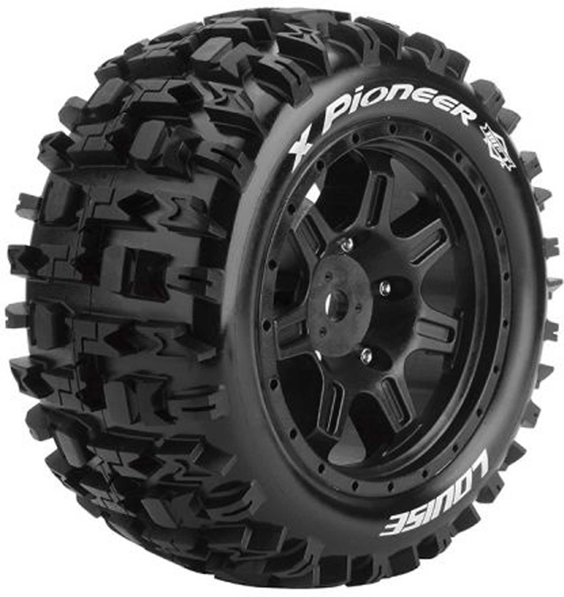 LOUISE X-PIONEER SPORT TIRES MFT INCL. RIMS BLACK 24MM ARRMA KRATON/OUTCAST 8S