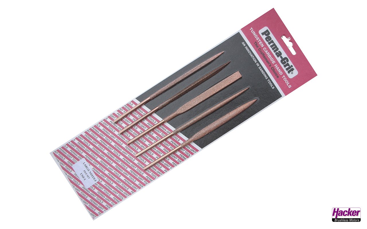 PERMA GRIT 5-piece set "Needle files long" medium