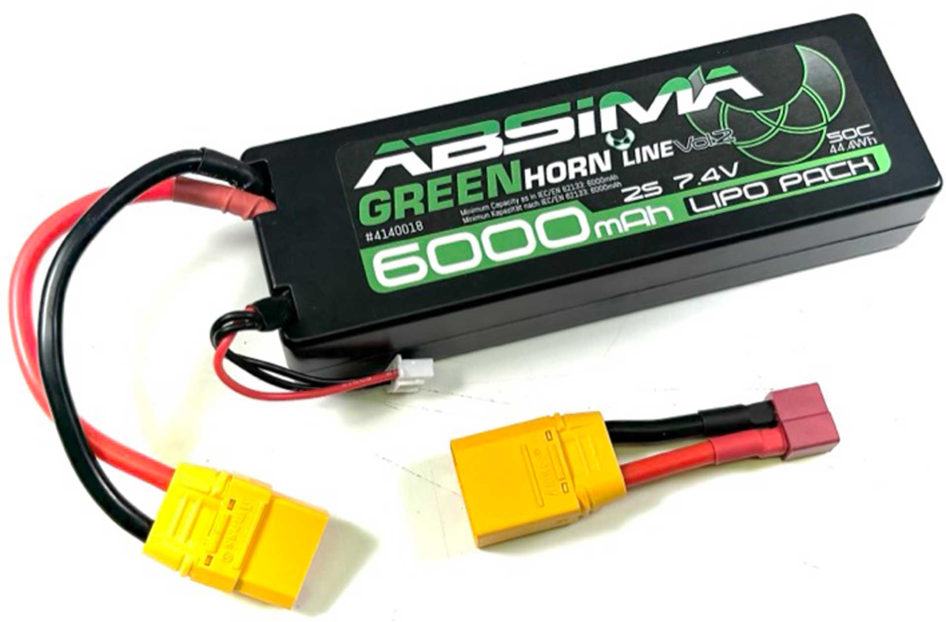 ABSIMA Greenhorn Vol.2 LiPo 2S 7,4V-50C 6000 6000mah Hardcase (XT90/T-Plug)