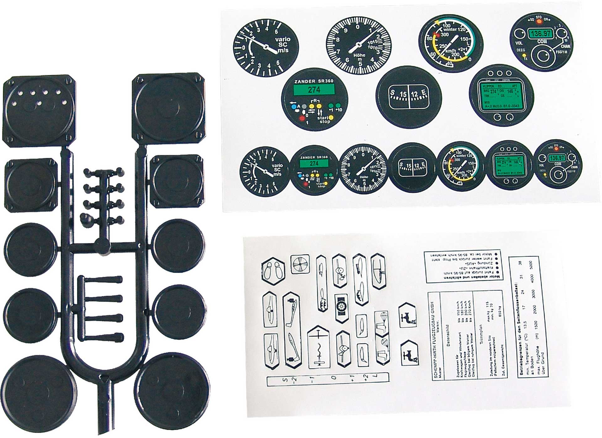 PLANET-HOBBY INSTRUMENTS DU COCKPIT PLANEUR M1:3 PLANÈTE-H