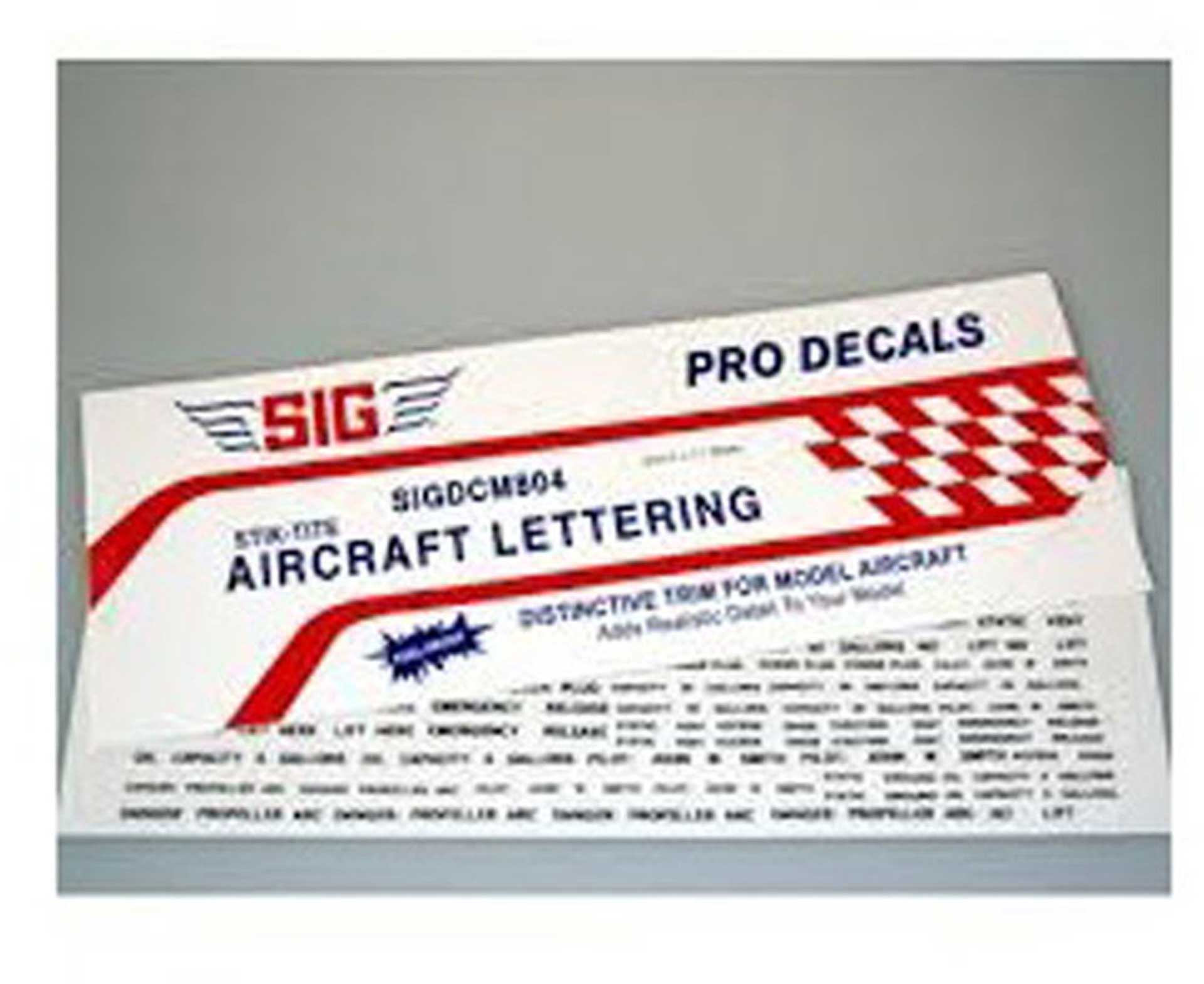 SIG DECAL SET INSCRIPTIONS MILITARY/CIVIL