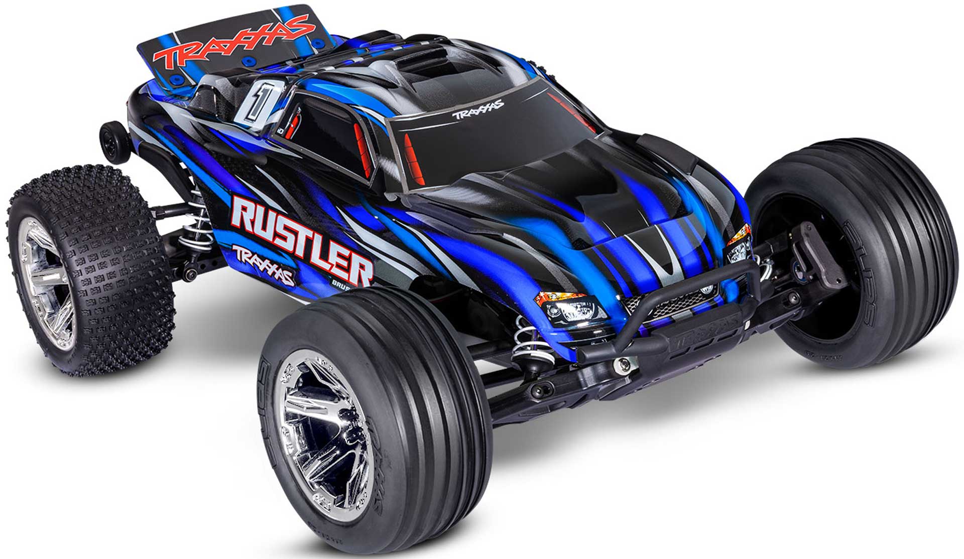 TRAXXAS RUSTLER 1/10 2WD HD BL-2S BRUSHLESS STADIUM-TRUCK BLAU RTR