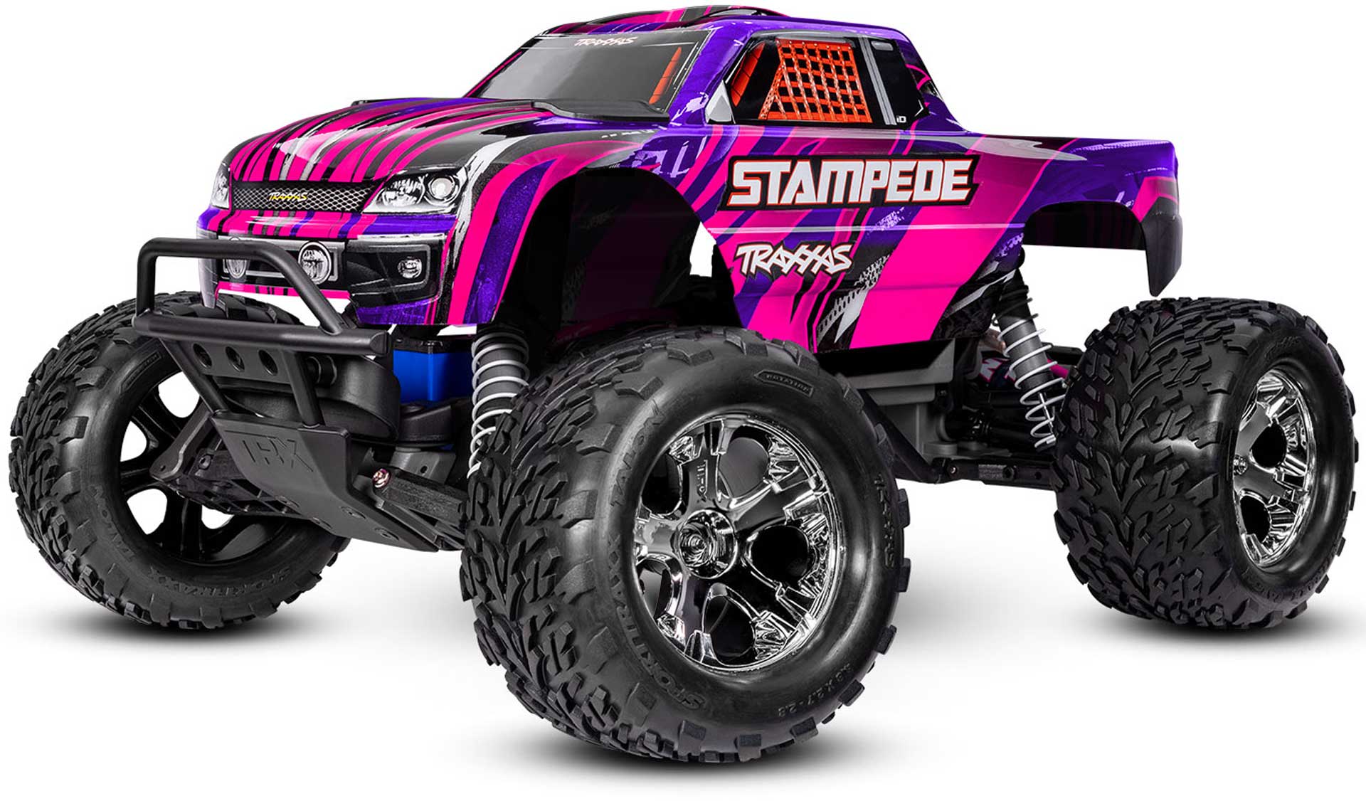 TRAXXAS STAMPEDE PINK 1/10 2WD MONSTER-TRUCK RTR RTR BRUSHED, HD, WITH BATTERY AND 4AMPER