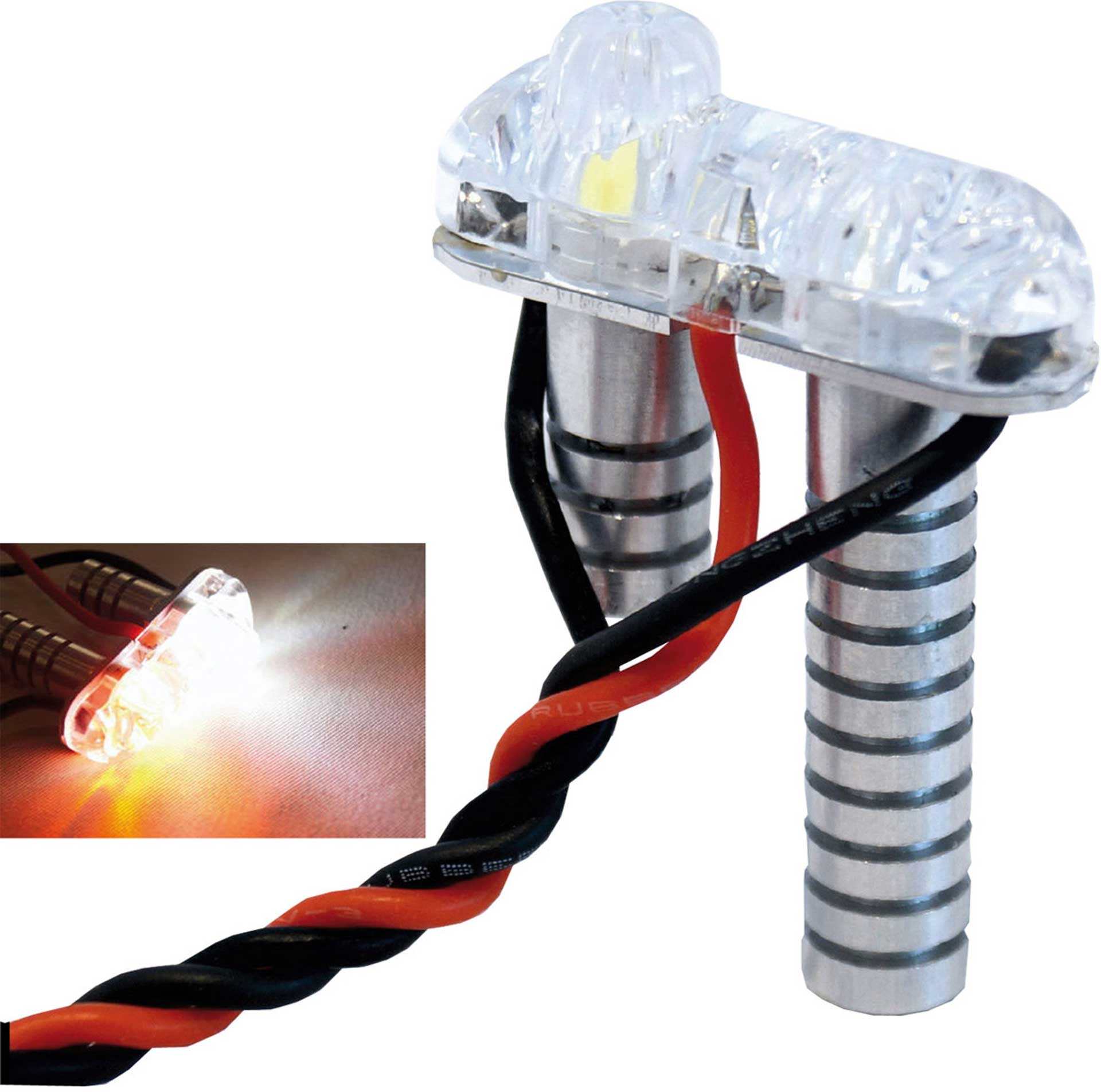 UNILIGHT 8W DOUBLE LIGHT 8MM, RED/WHITE