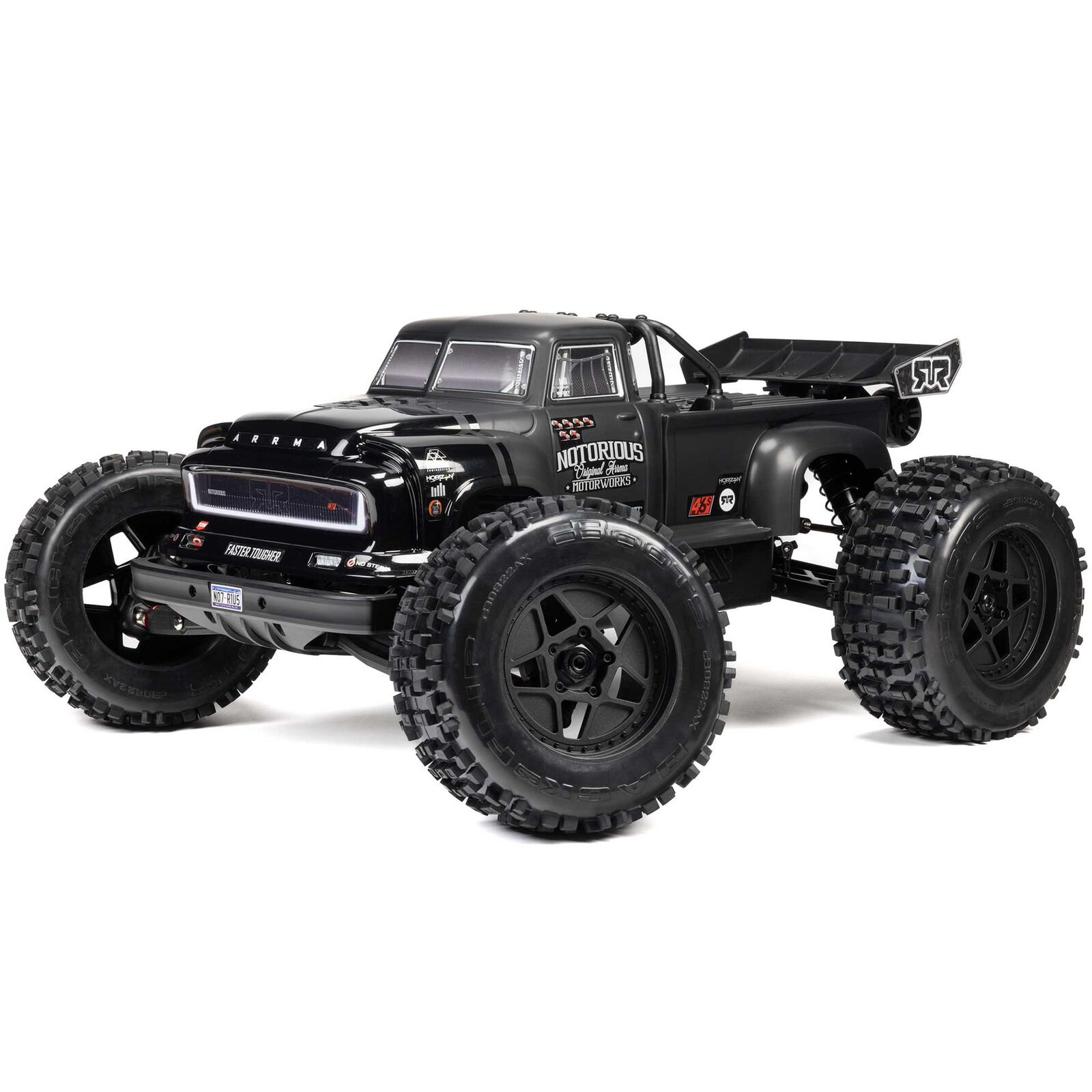 ARRMA NOTORIOUS 6S V6 4X4 BLX 1/8 Brushless Stunt Truck RTR, Schwarz