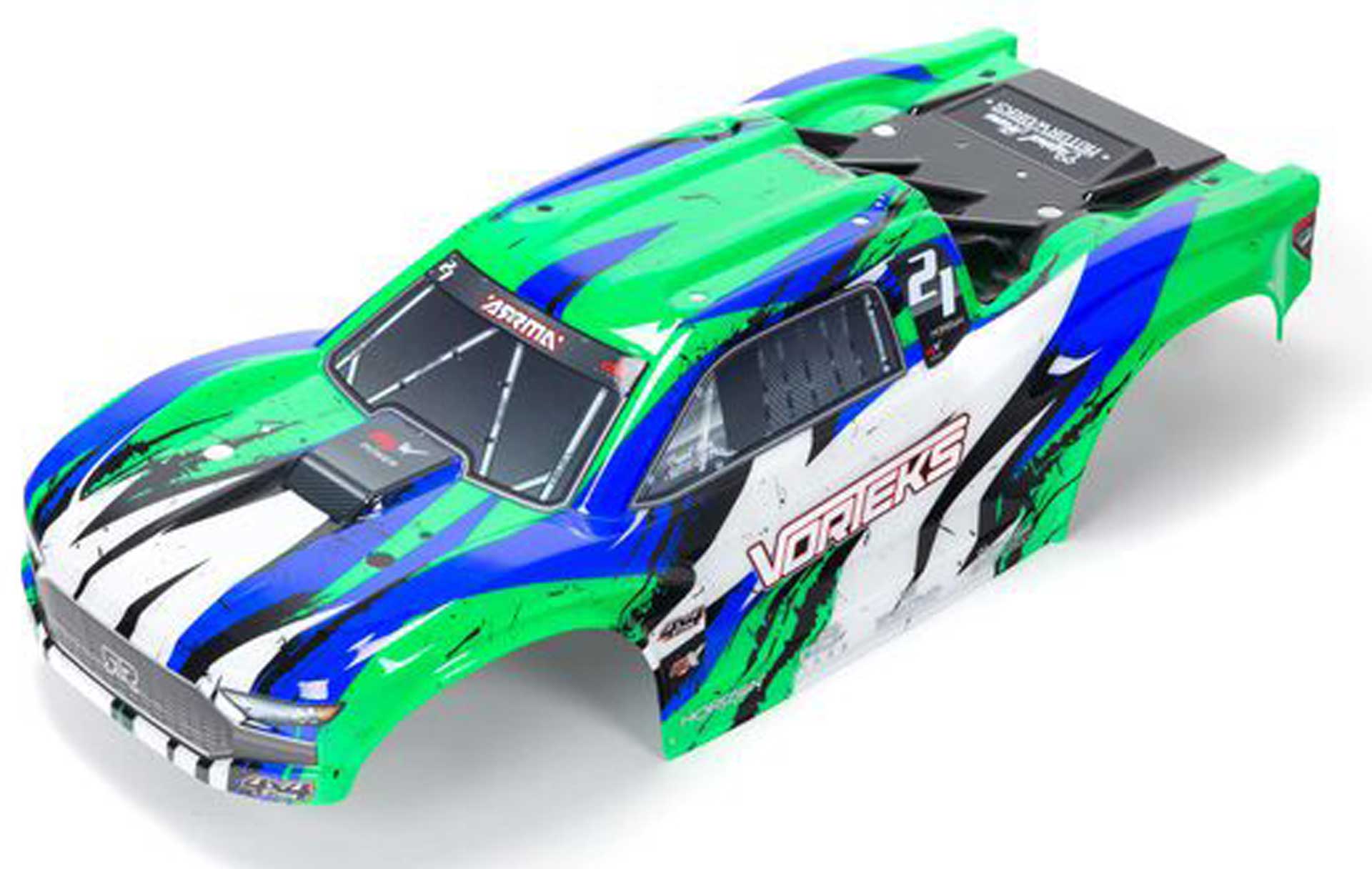 ARRMA VORTEKS 4X4 BLX Painted Decal Trimmed Body (Green)