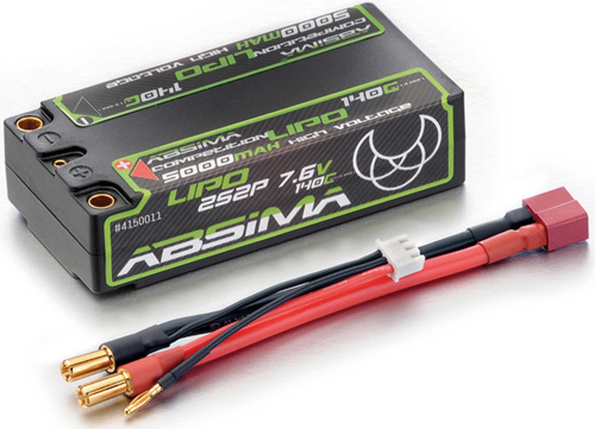 ABSIMA Compétition HV Lipo Shorty 5000mAh 7,6V 140C 2S2P HC 5mm