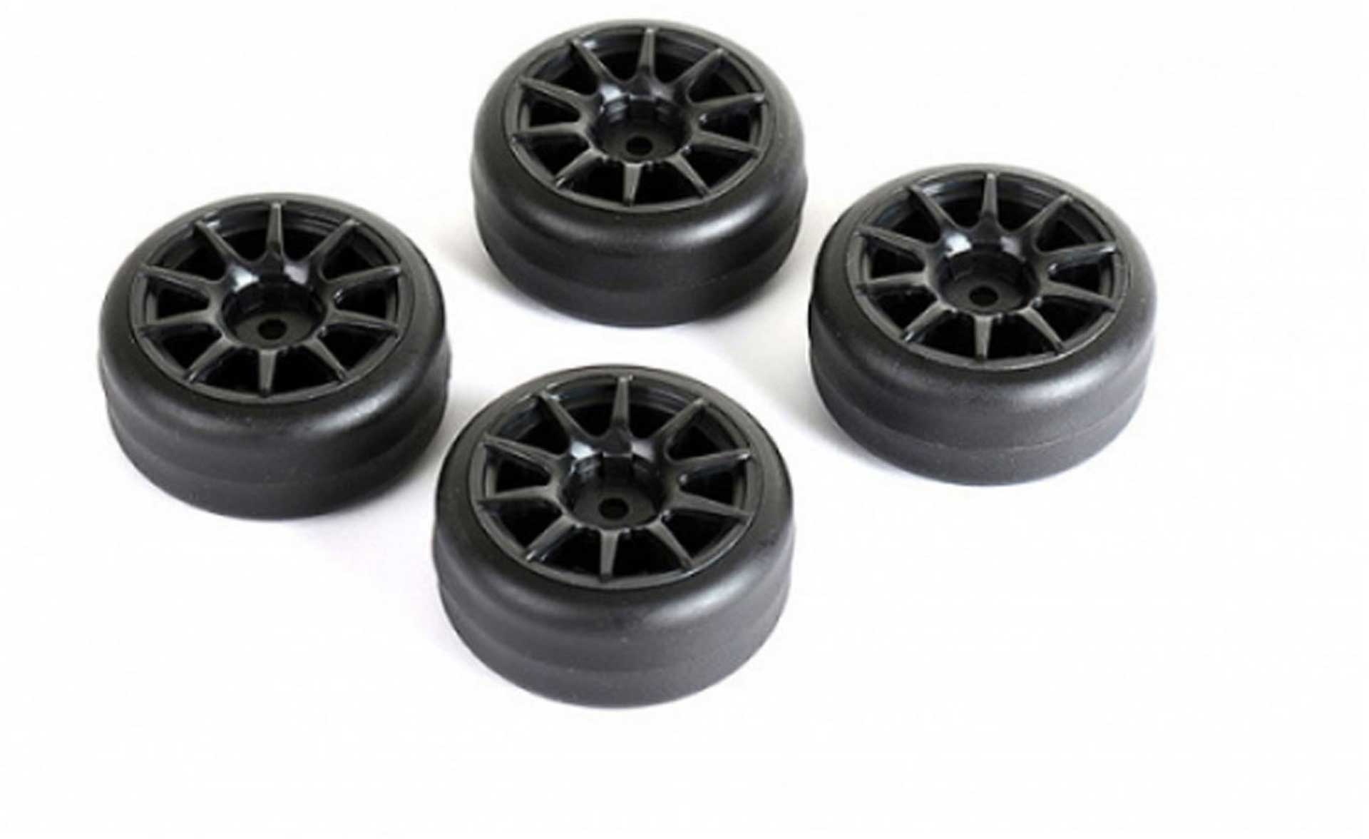 CARTEN M-Drift Tires+Wheels 10 Spoke Black +1mm (4PCS)