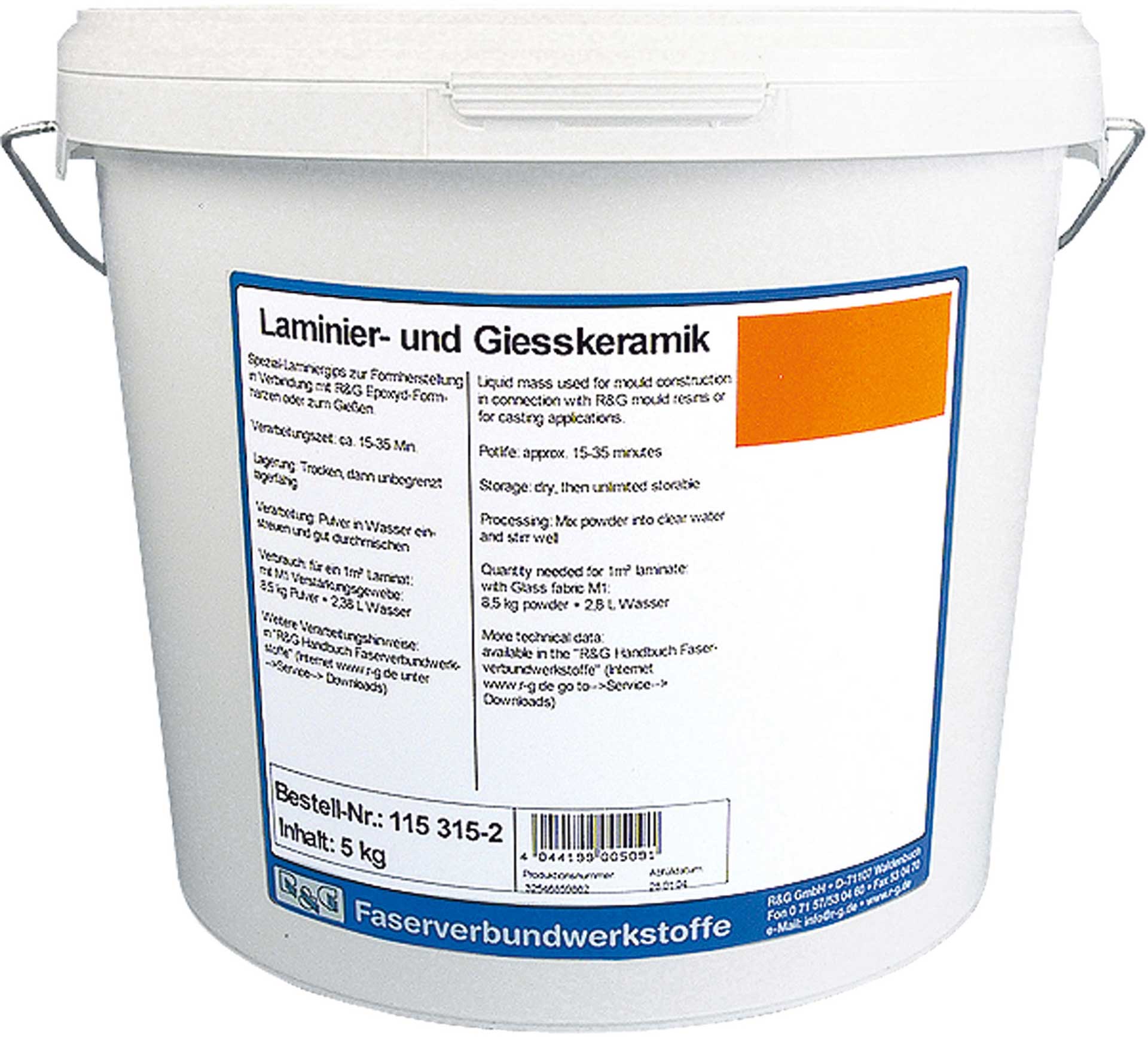 R&G Laminier- und Gießkeramik, Dose/ 1 kg