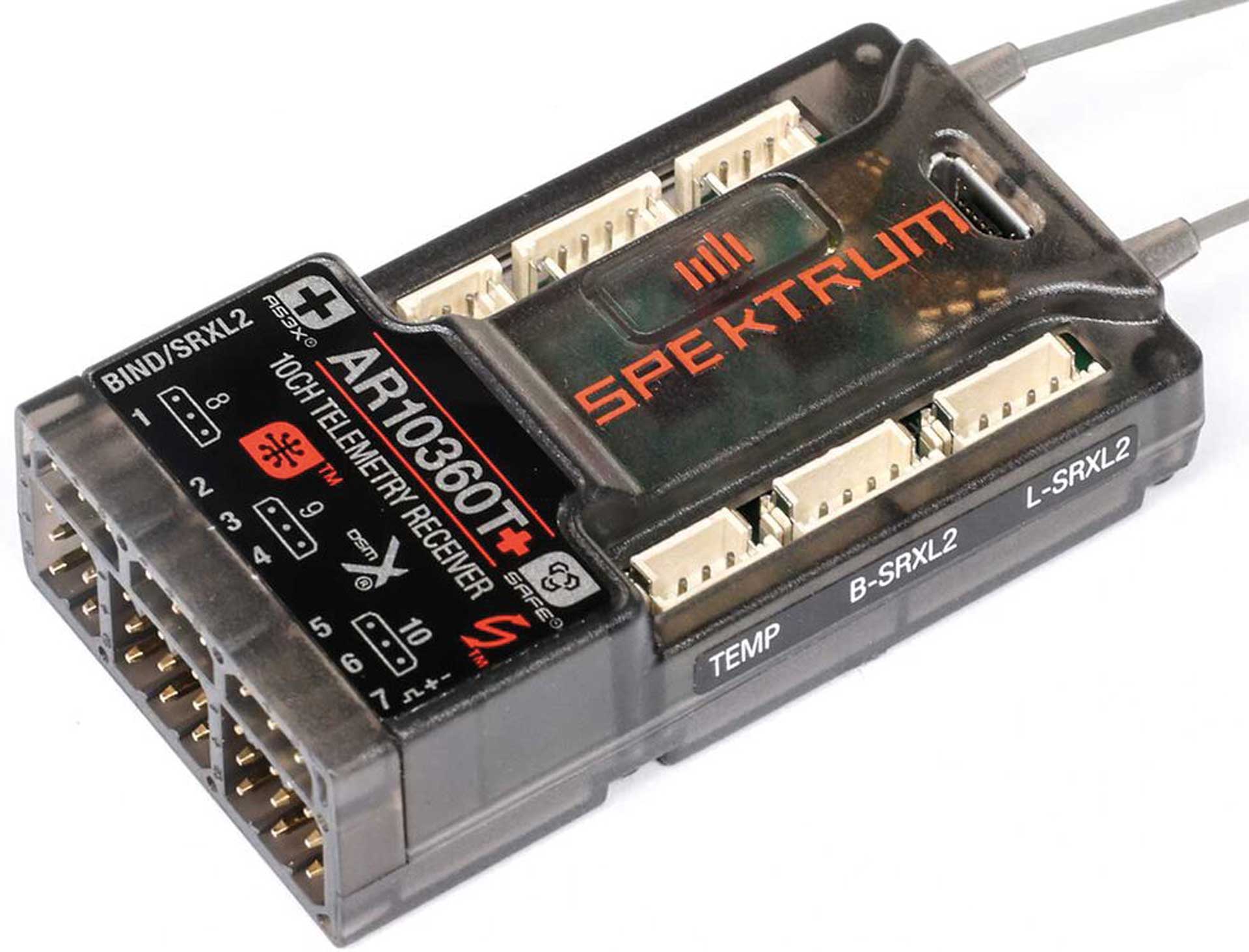 SPEKTRUM AR10360T+ DSMX 10 voies AS3X+ & SAFE Récepteur de télémétrie