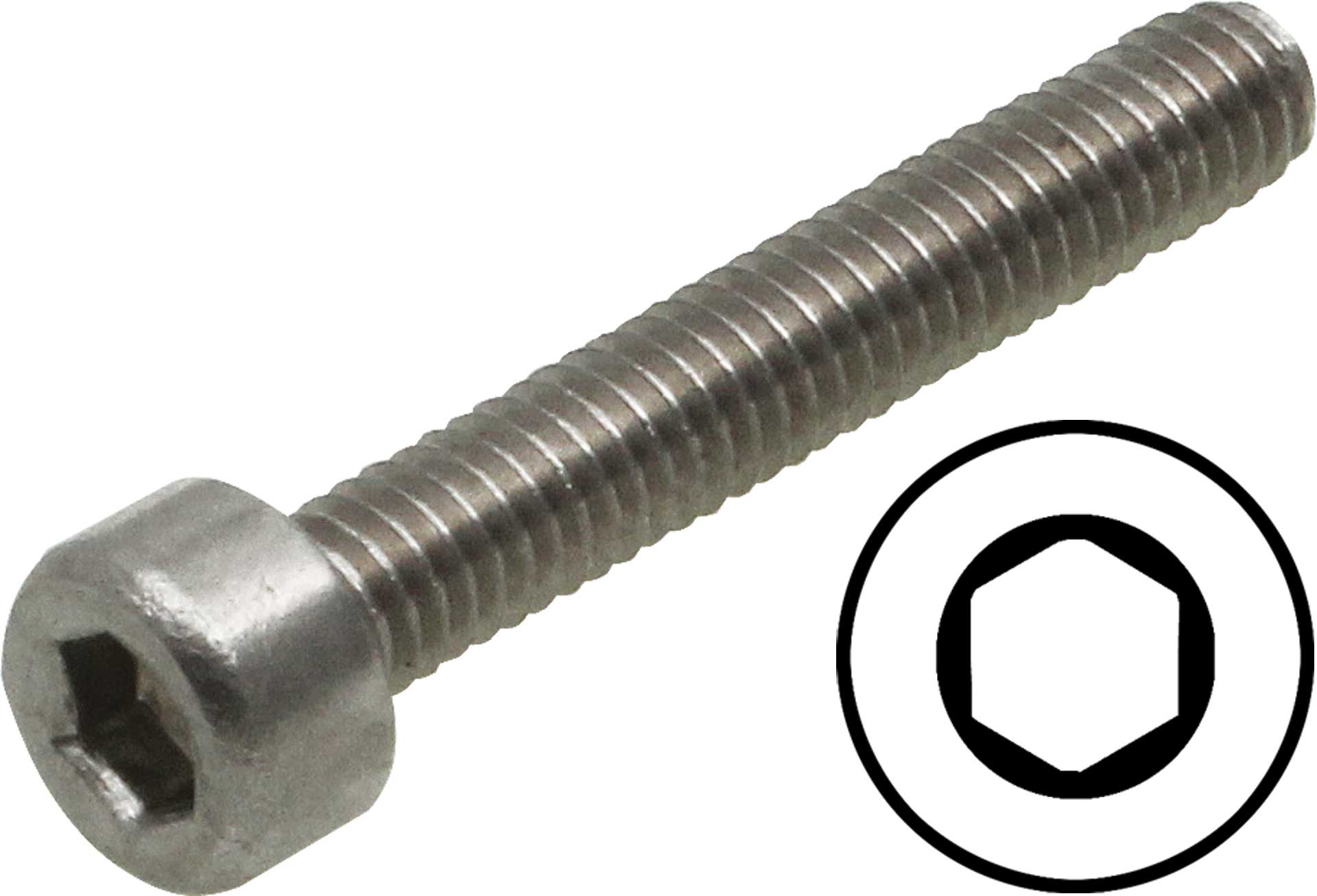 Modellbau Lindinger Hexagon socket screws M2/25mm 15pcs. Stainless steel, rustproof